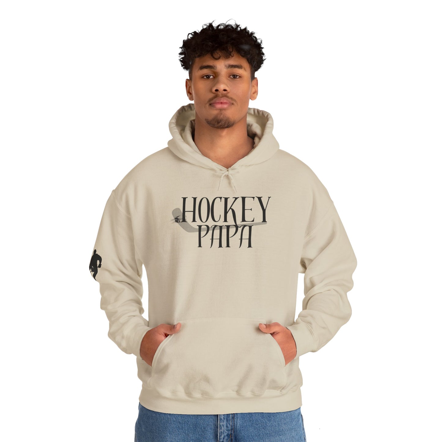 * Custom * Hockey Papa Hooded Sweatshirt - Unisex Heavy Blend