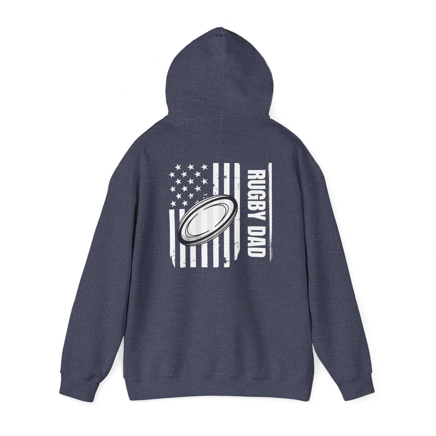 Rugby Dad Heavy Blend Hoodie - American Flag Design