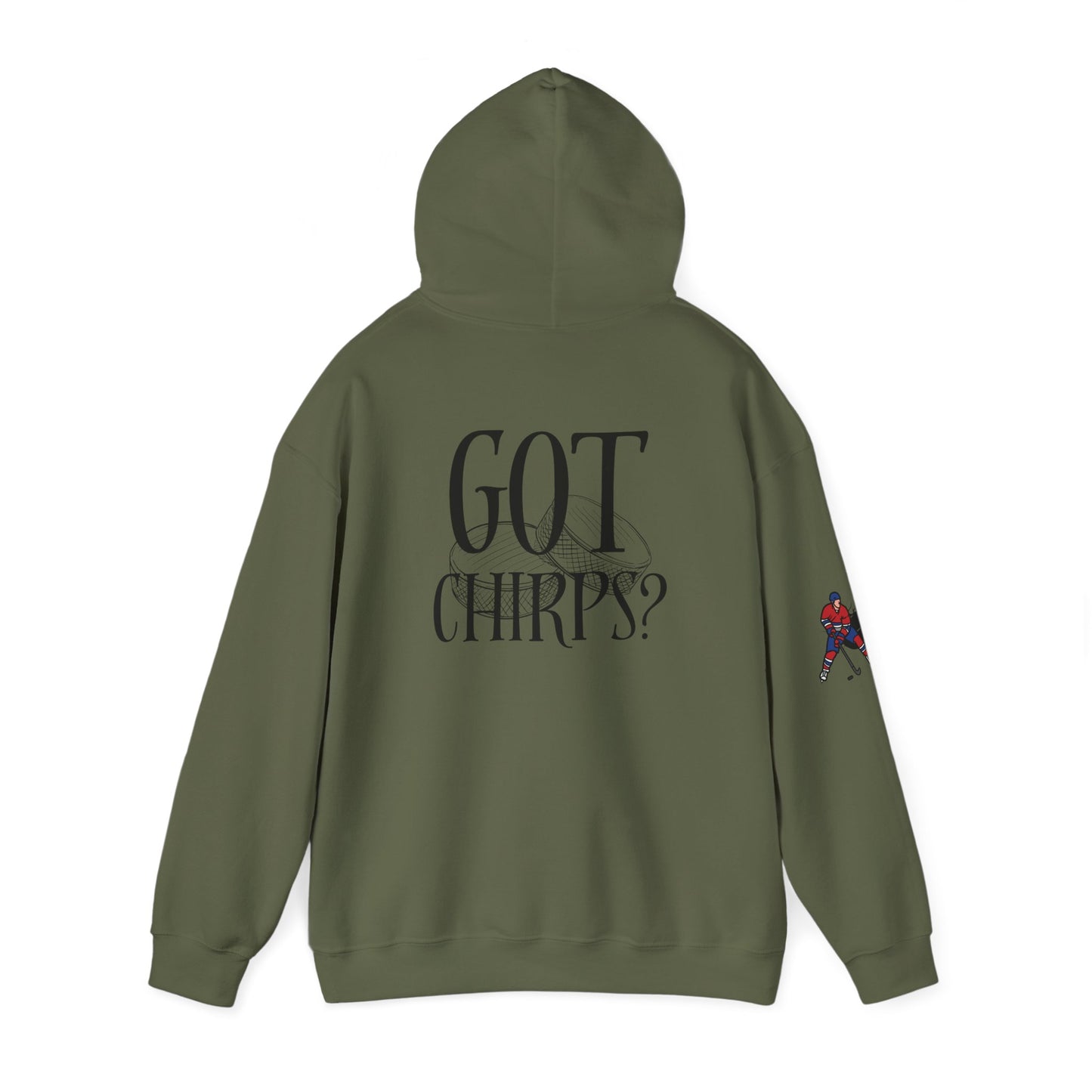Spokane Chiefs Red Hockey Sweatshirt | Unisex Heavy Blend™ Hooded Sweatshirt for Fans " Got Chirps?"