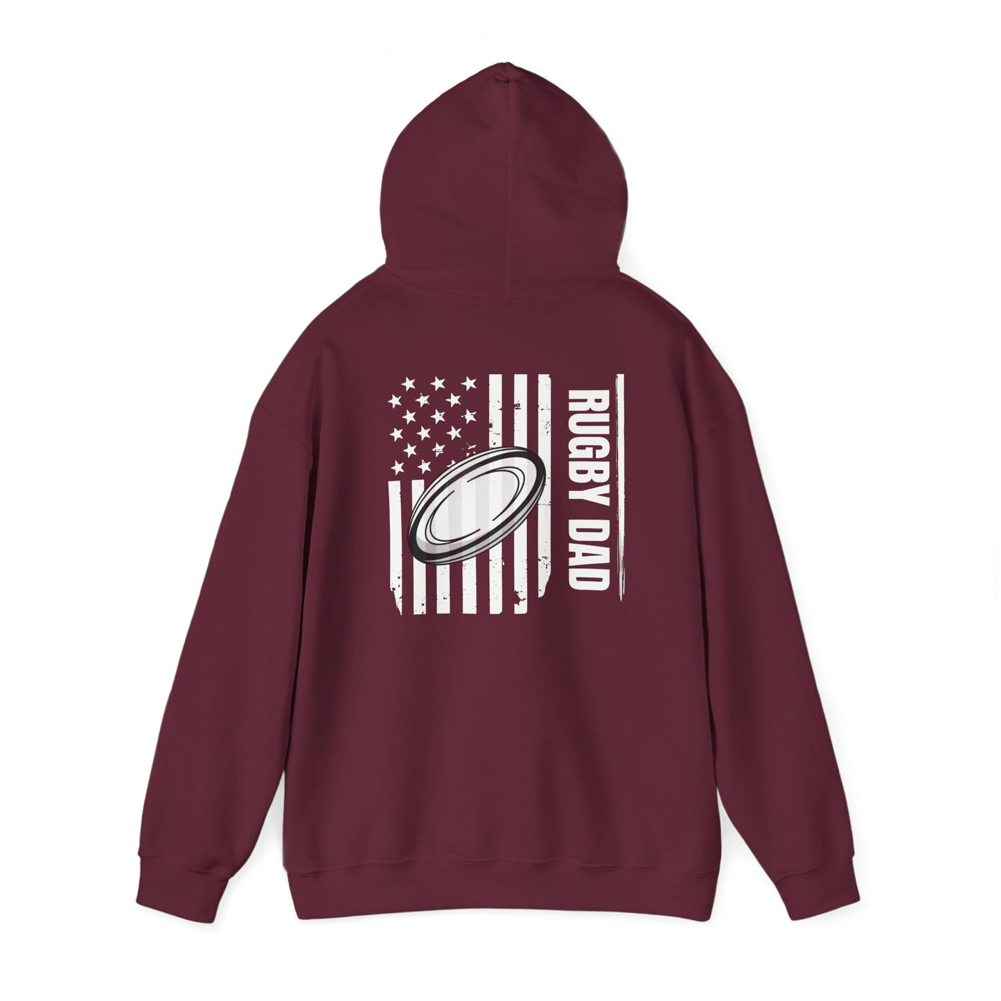 Rugby Dad Heavy Blend Hoodie - American Flag Design