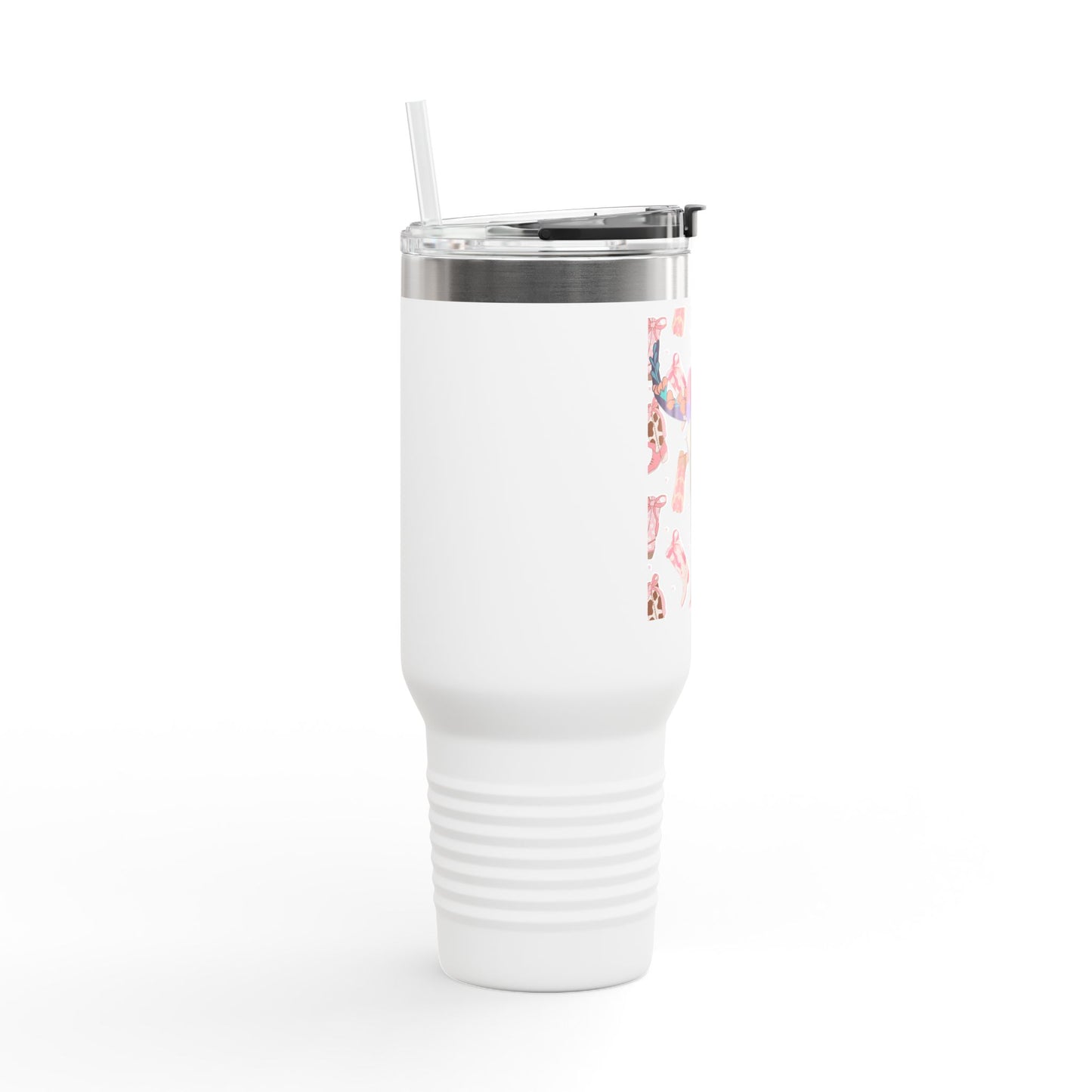 Boho Chic Insulated Travel Mug - 40oz with Floral Skull Design