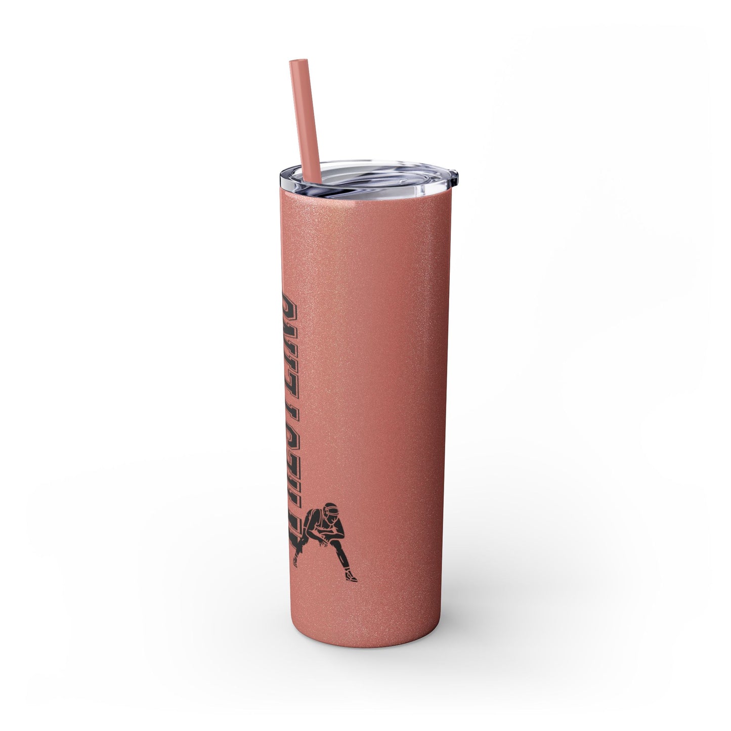 Wrestling Skinny Tumbler with Straw - 20oz Water Bottle for Sports Fans