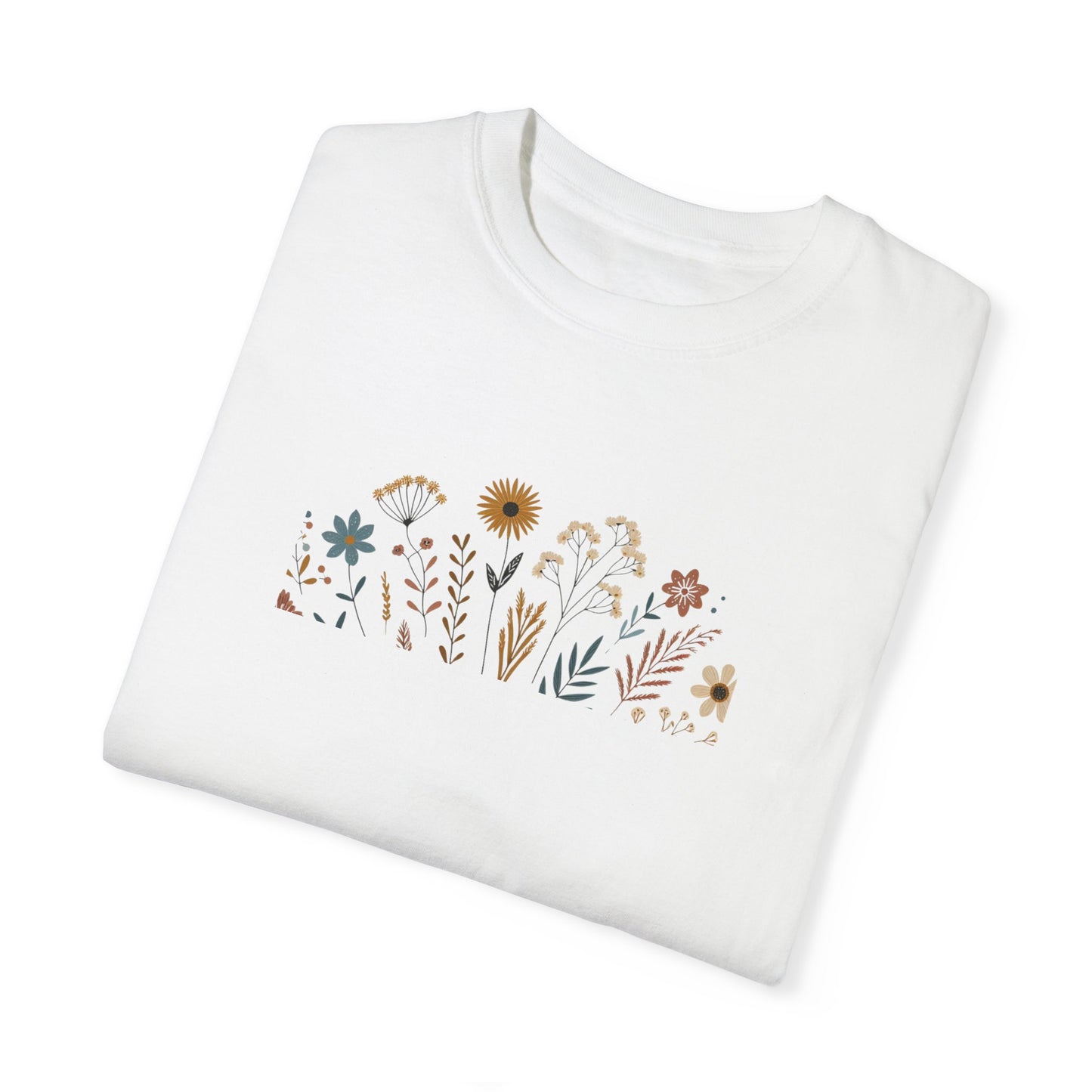 Botanical Floral Unisex T-Shirt - Garment-Dyed Nature-Inspired Tee