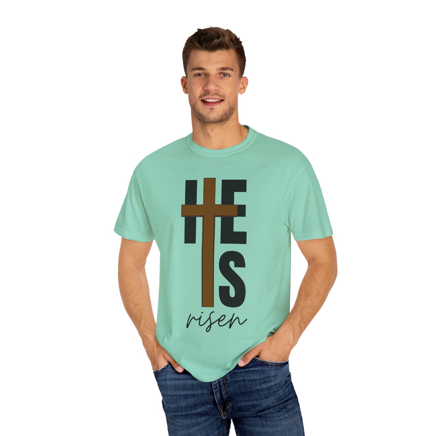 Christ is Risen Unisex Garment-Dyed T-Shirt - Faith-Based Tee