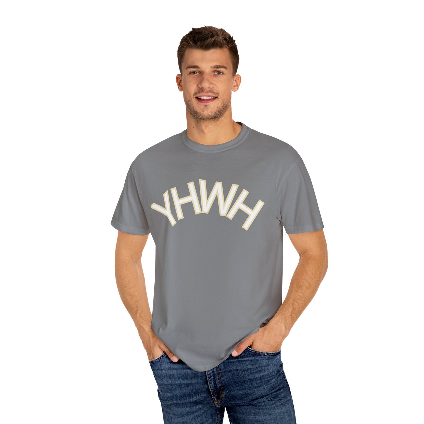 Unisex Garment-Dyed T-Shirt with YHWH Design - Casual Spiritual Fashion