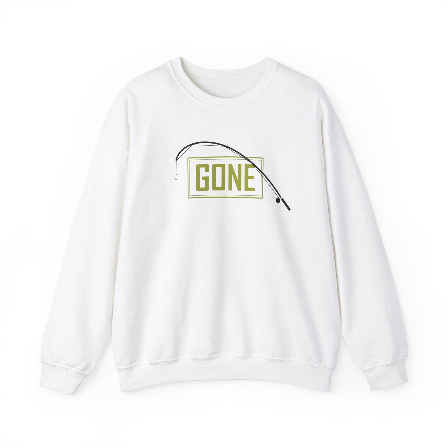 Gone fishing Green Unisex Crewneck Sweatshirt - Perfect for Outdoor Lovers