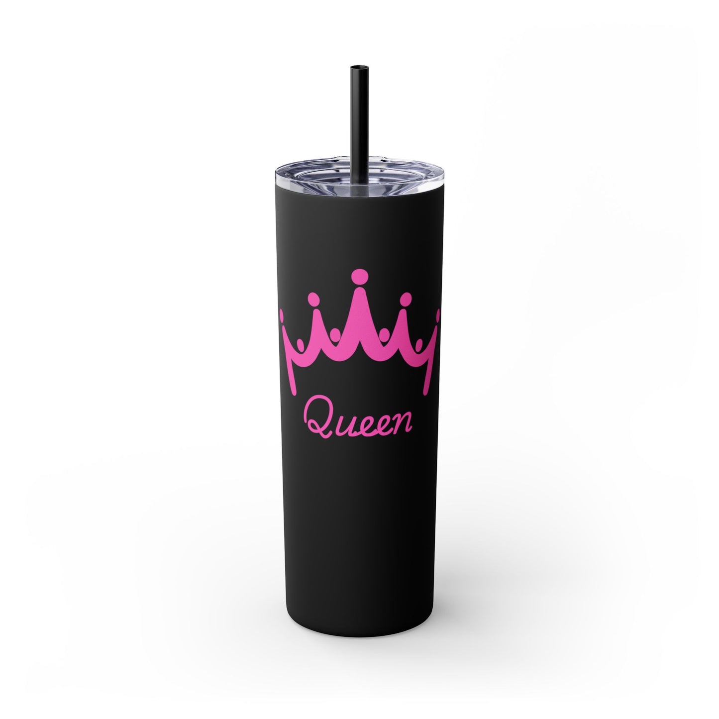 Queen Skinny Tumbler with Straw - 20oz, Perfect for Royal Drinkers, Pageant