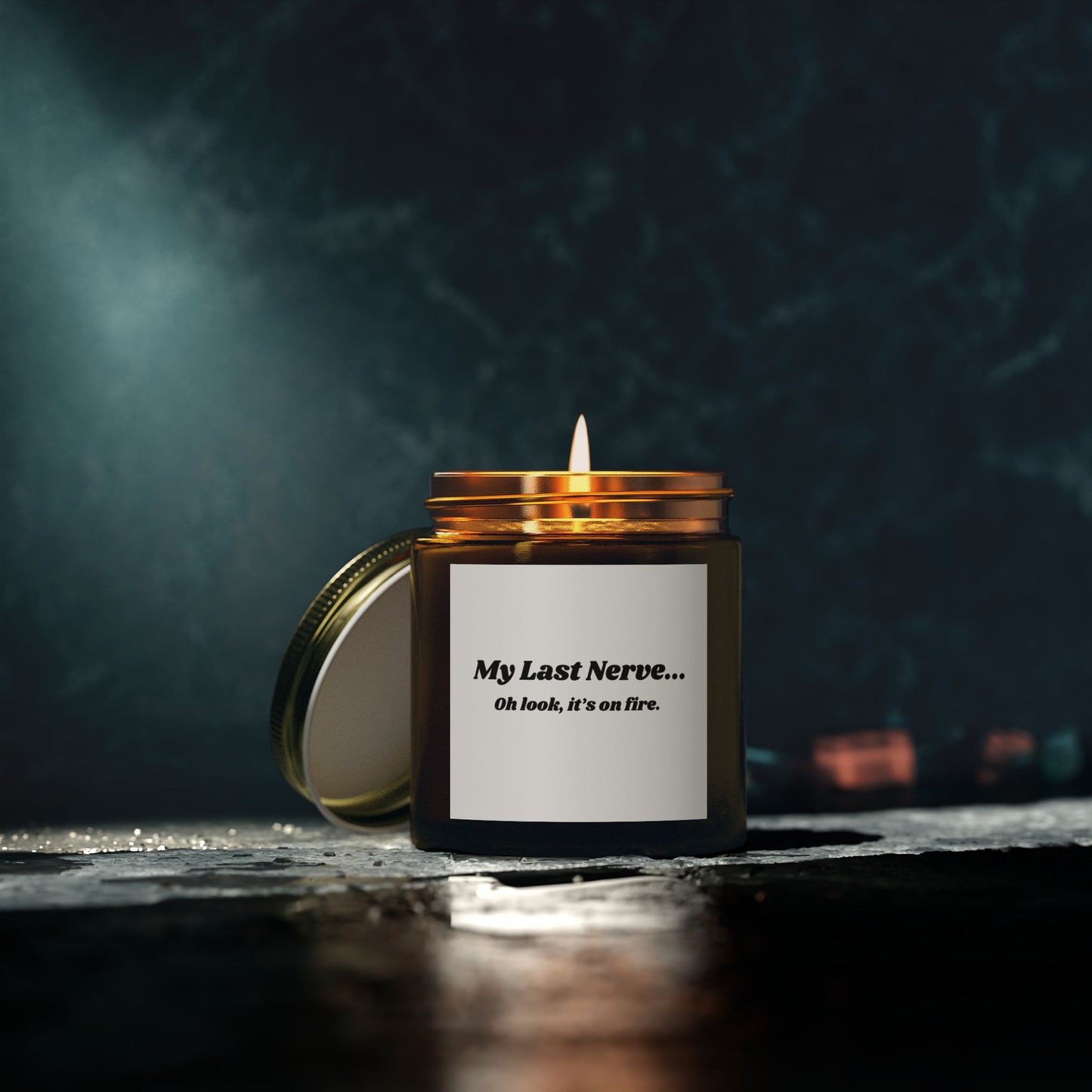 Humorous Scented Candle - "My Last Nerve" - Coconut Apricot Wax (4oz & 9oz)