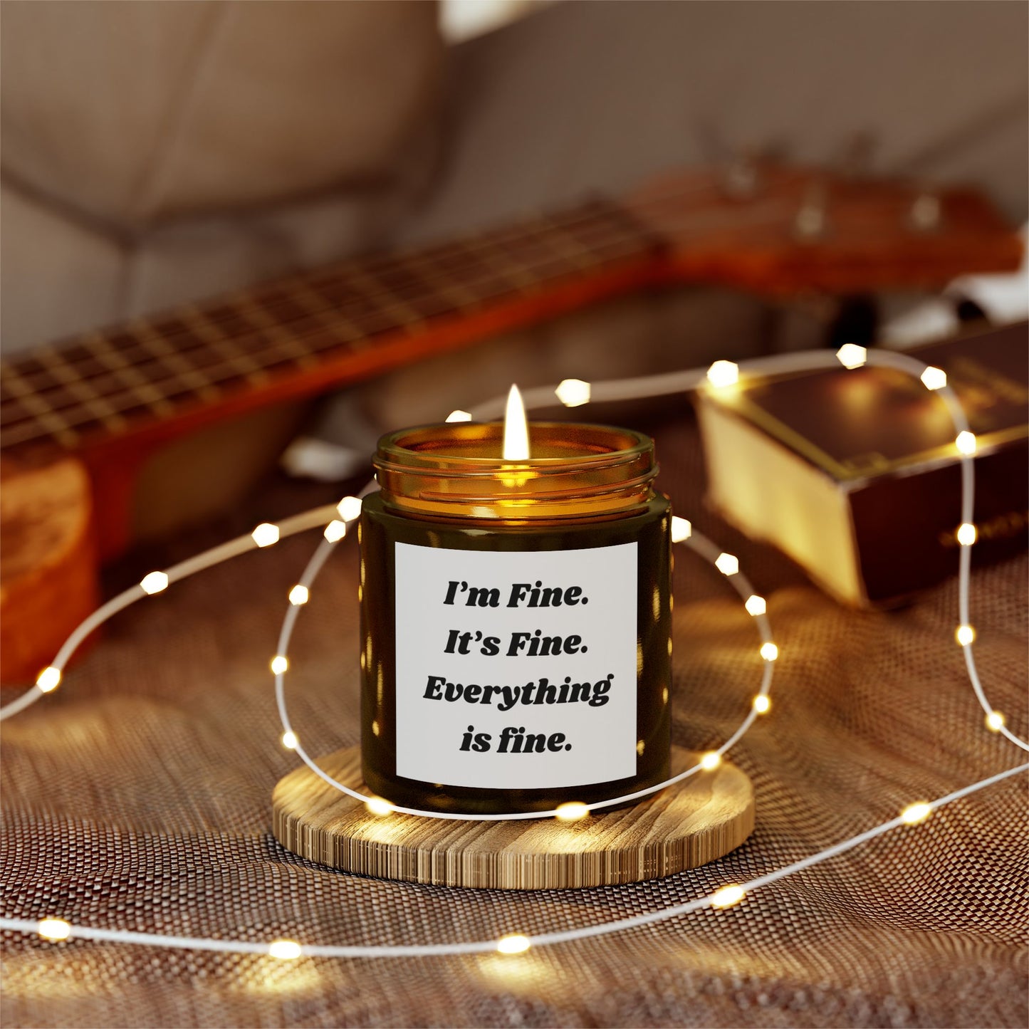 I'm Fine Scented Candles - Coconut Apricot Wax (4oz & 9oz) - Perfect for Self-Care and Relaxation