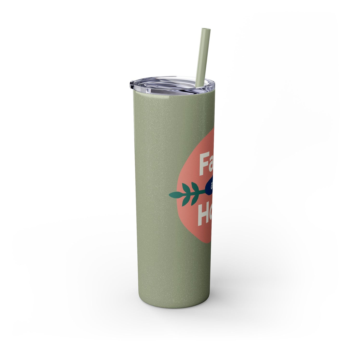 Faith and Hope Skinny Tumbler with Straw | 20oz Inspirational Travel Cup