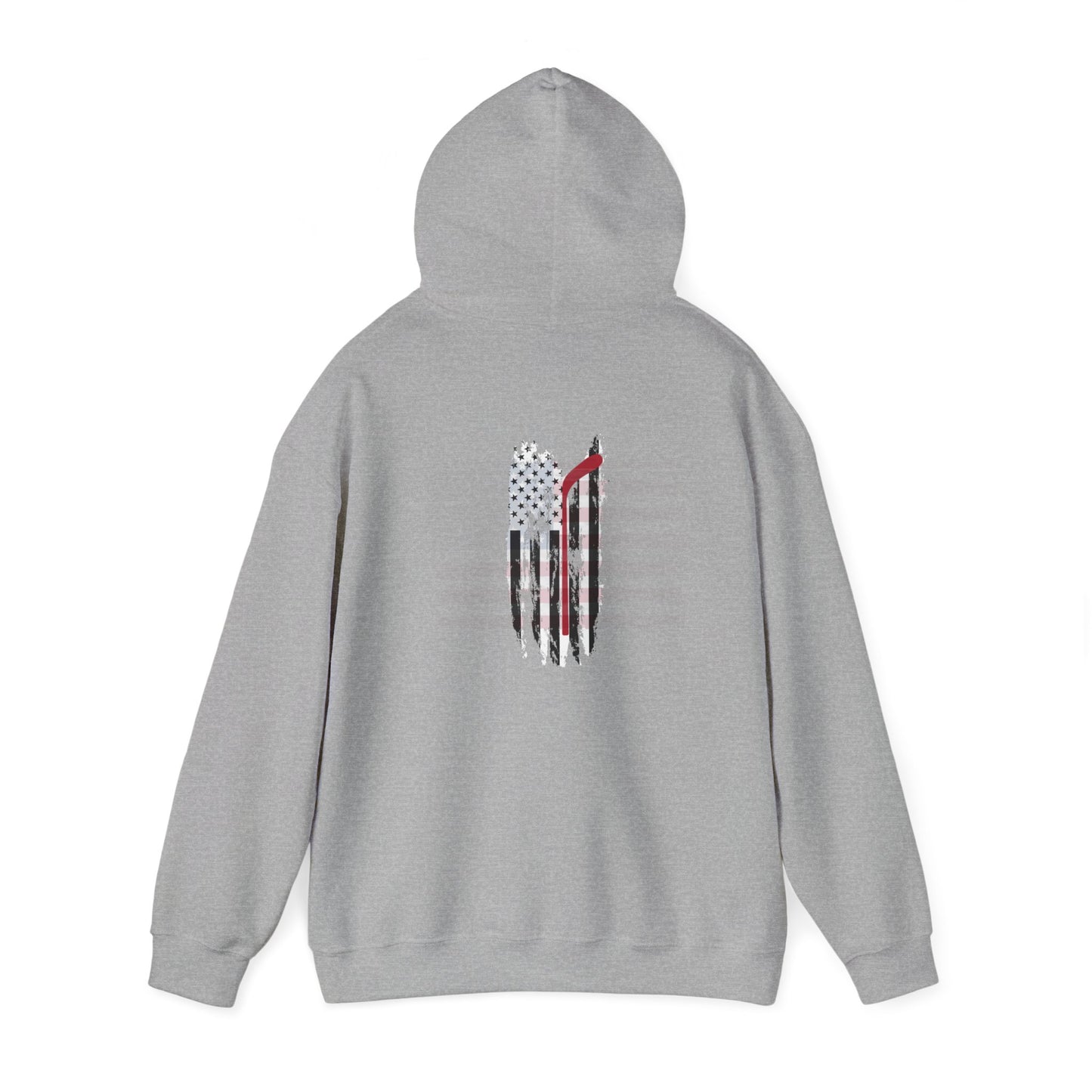 Patriotic Hockey Unisex Hooded Sweatshirt - American Flag Design