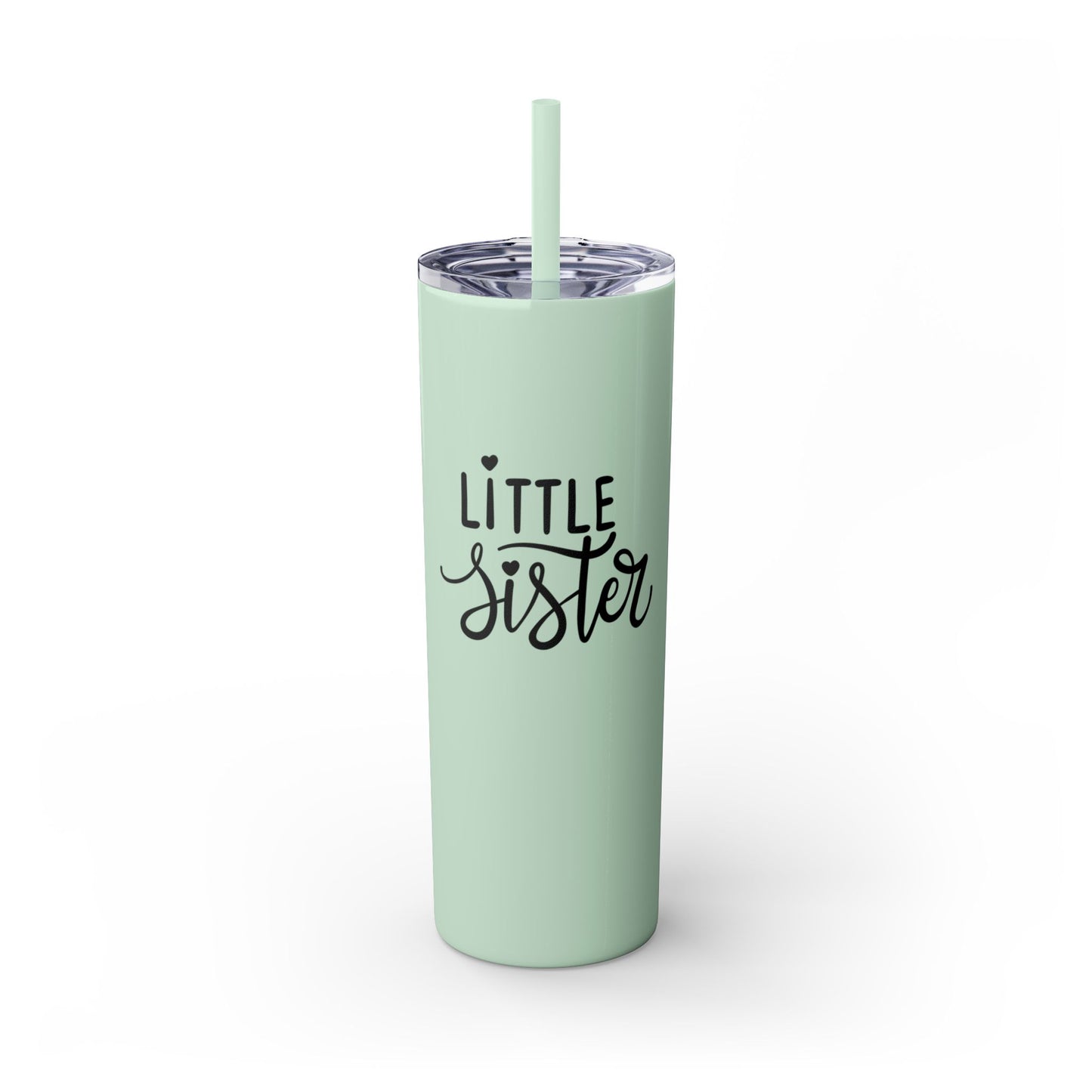 Little Sister Skinny Tumbler with Straw, 20oz - Perfect Gift for Siblings