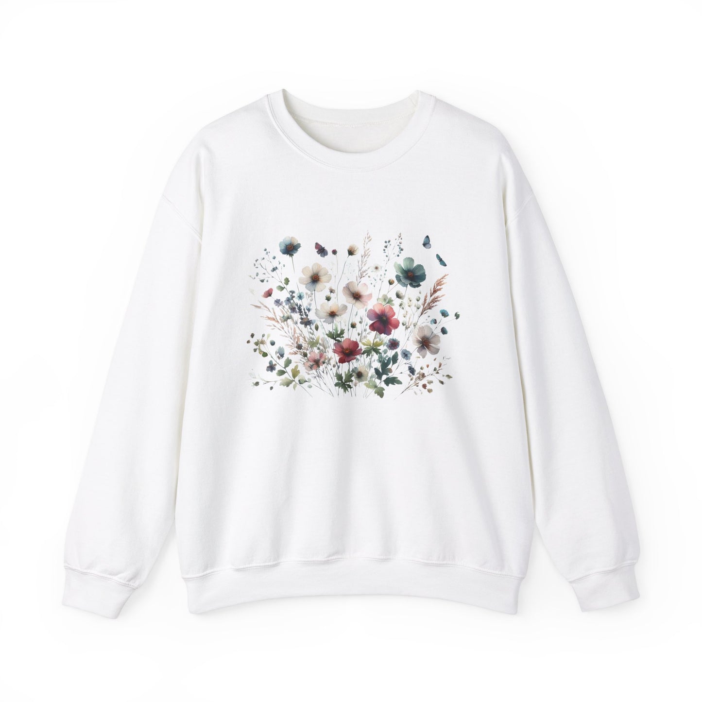 Floral Design Unisex Crewneck Sweatshirt - Cozy Spring Vibes