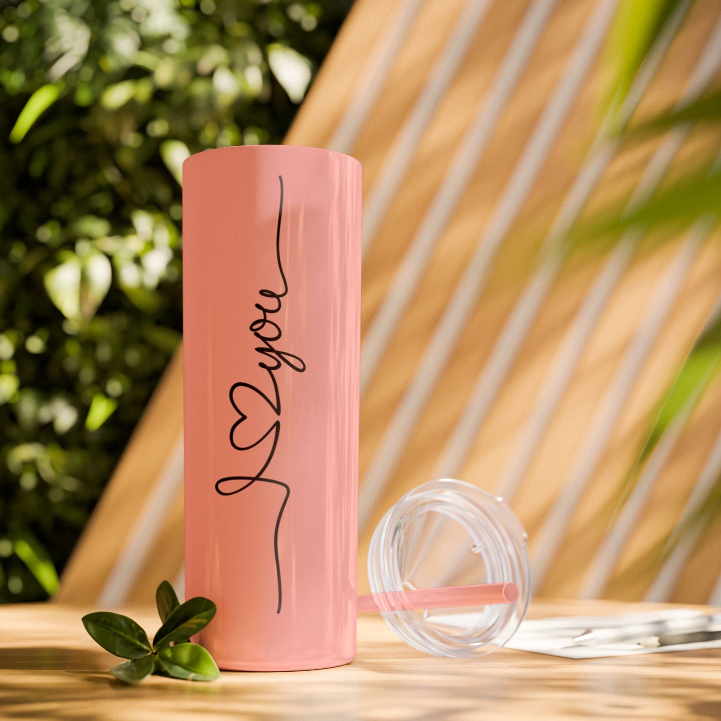 Love You Skinny Tumbler with Straw - 20oz Insulated Travel Mug