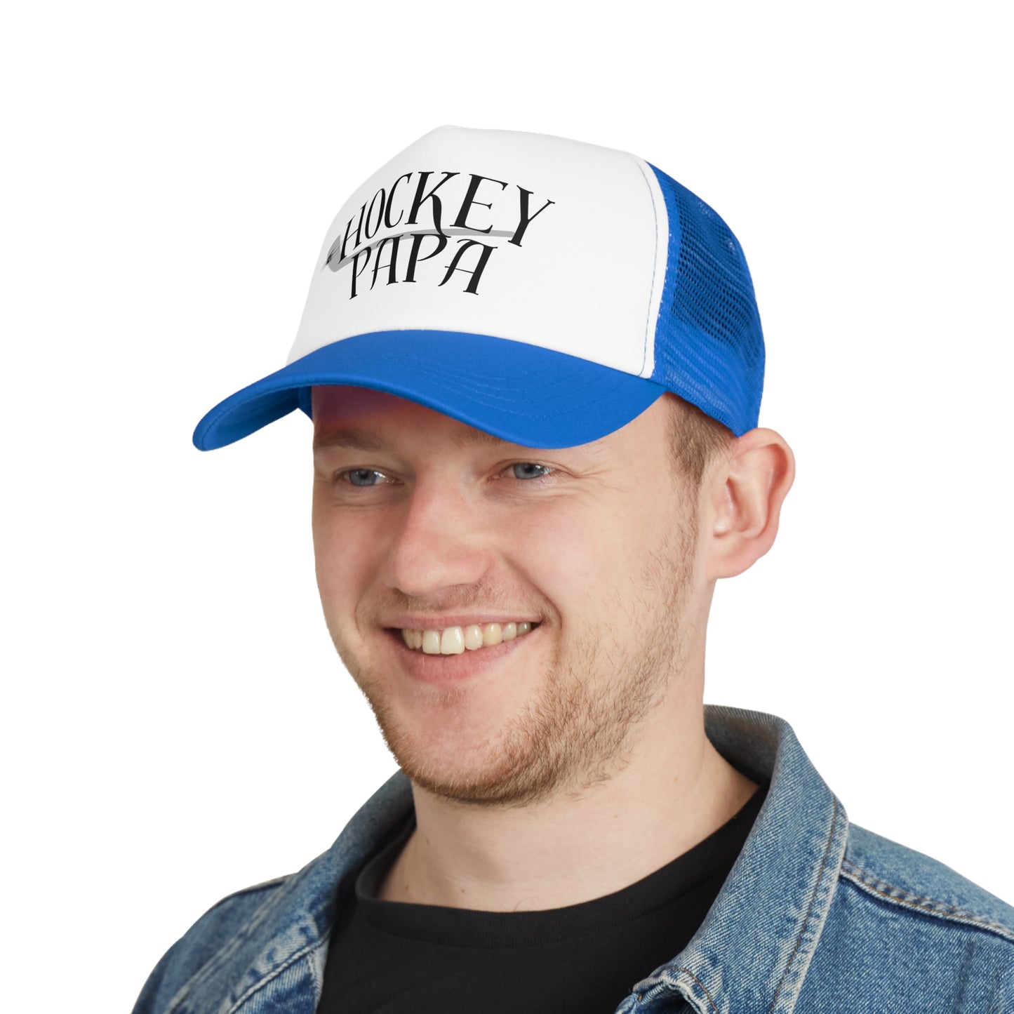 Hockey Papa Mesh Cap - Perfect Gift for Dads Who Love Hockey