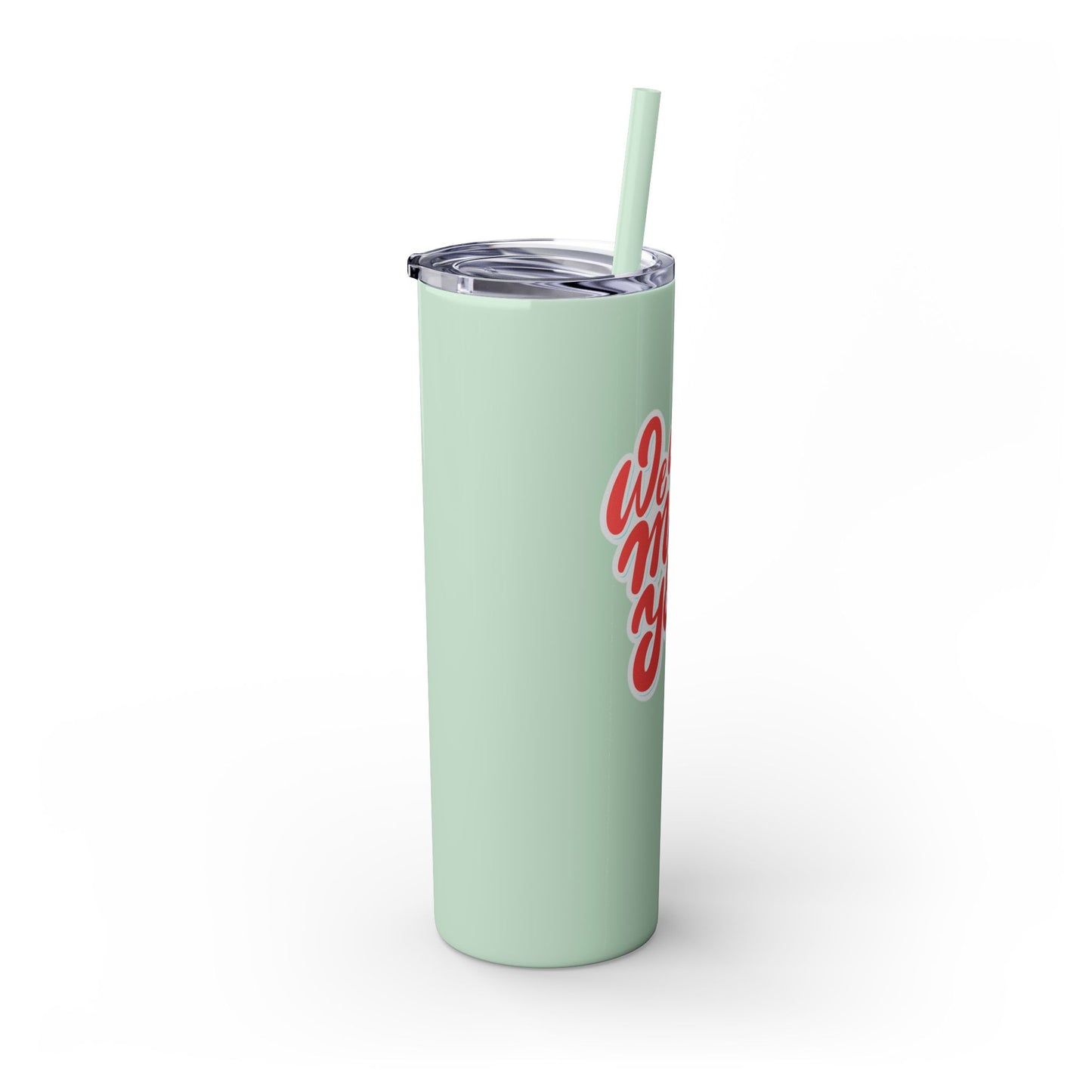 We Will Miss You Skinny Tumbler with Straw - 20oz Travel Mug for Farewell Gifts