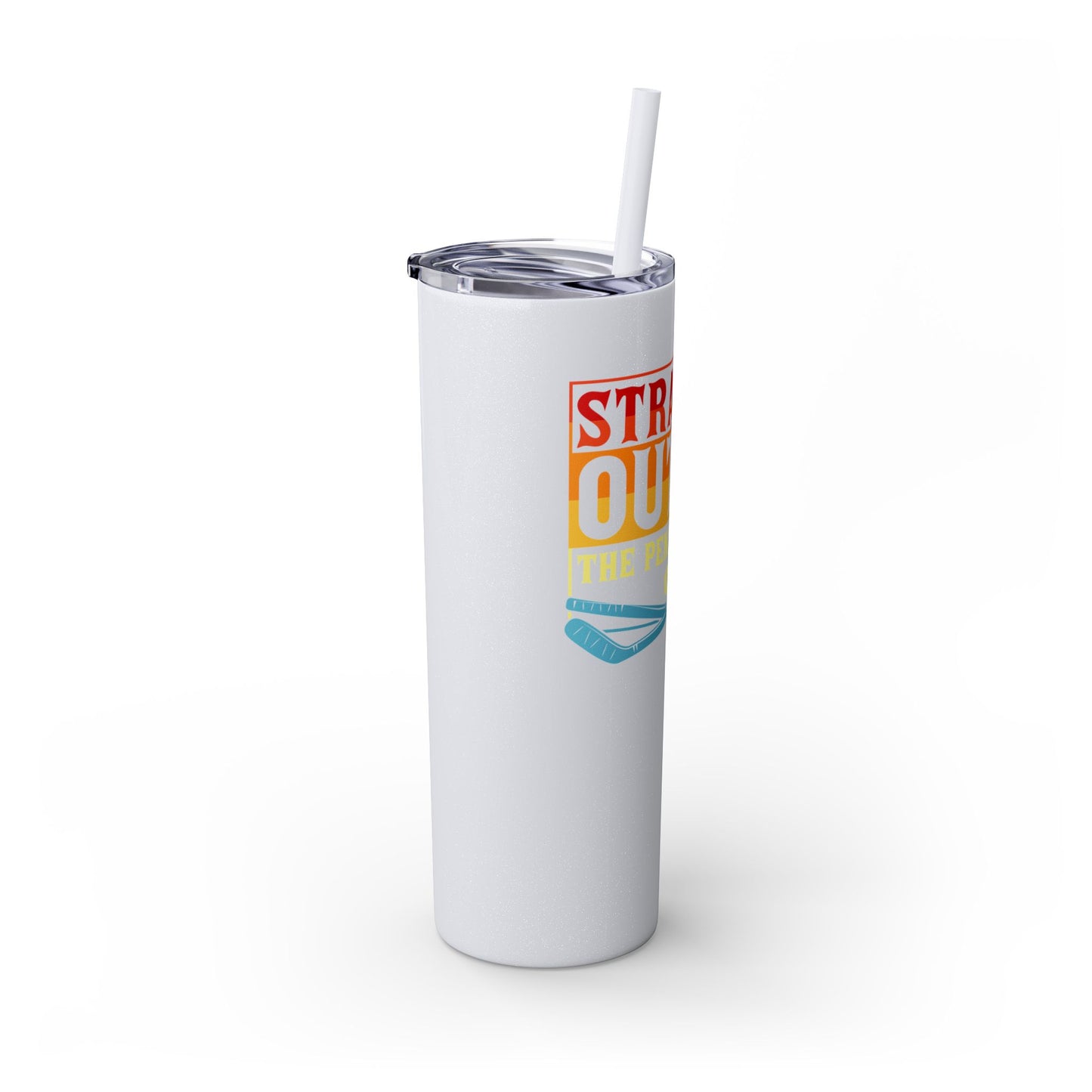 Straight Outta The Penalty Box 20oz Skinny Tumbler with Straw - Fun & Functional Drinkware