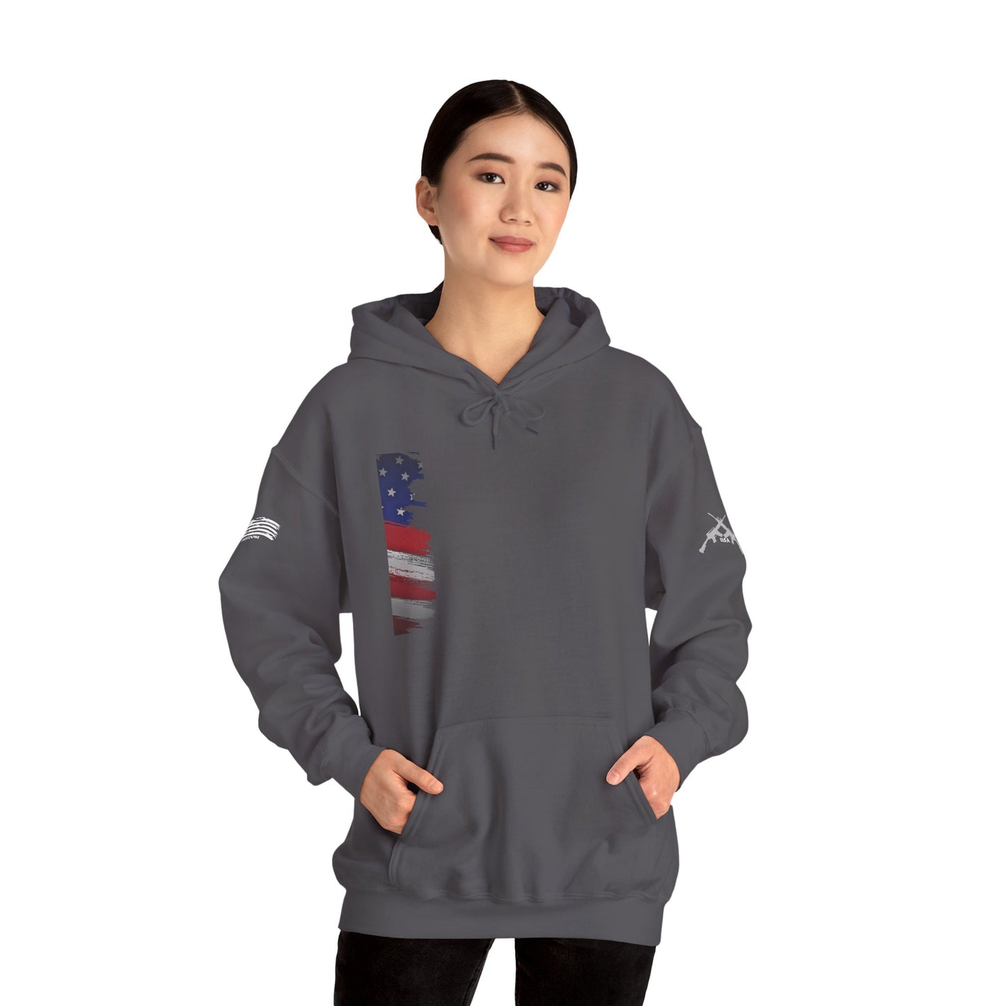 Patriotic Unisex Heavy Blend Hooded Sweatshirt | American Flag Design