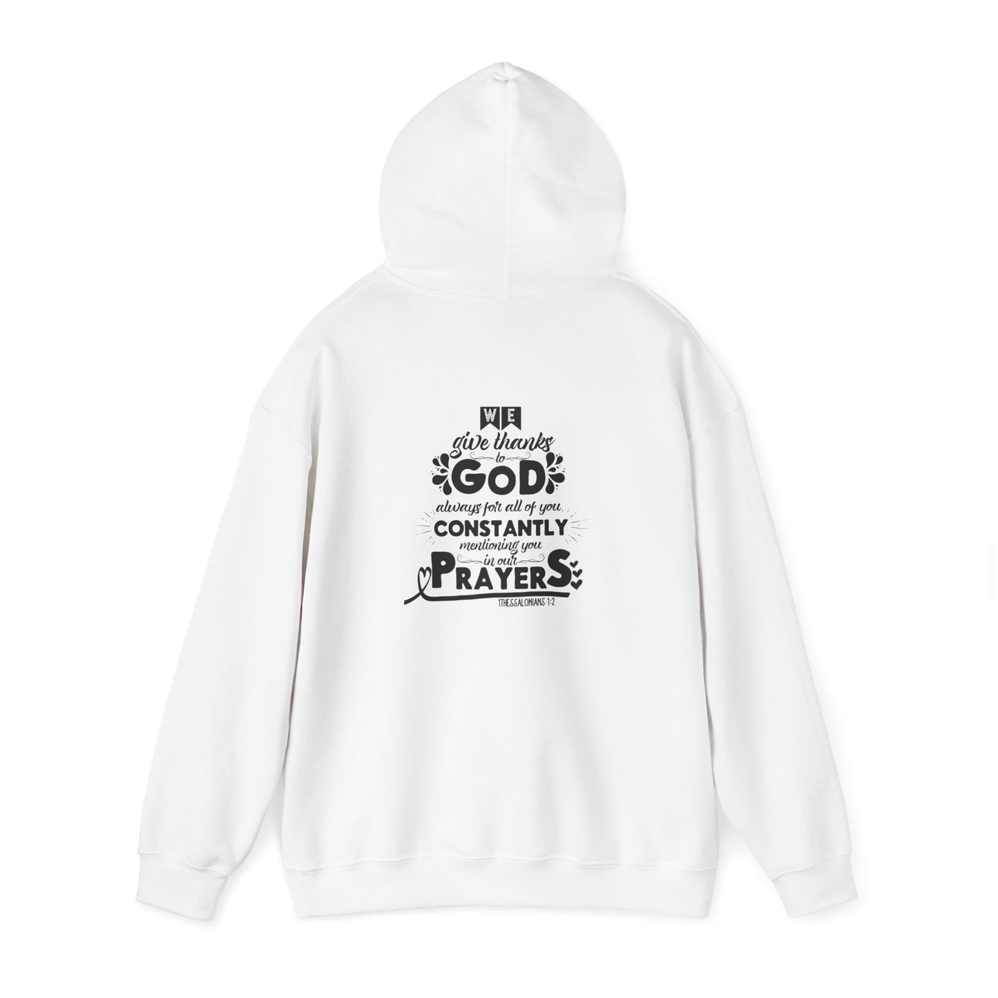 Faith-Inspired Unisex Hooded Sweatshirt with Heart & Prayer Design