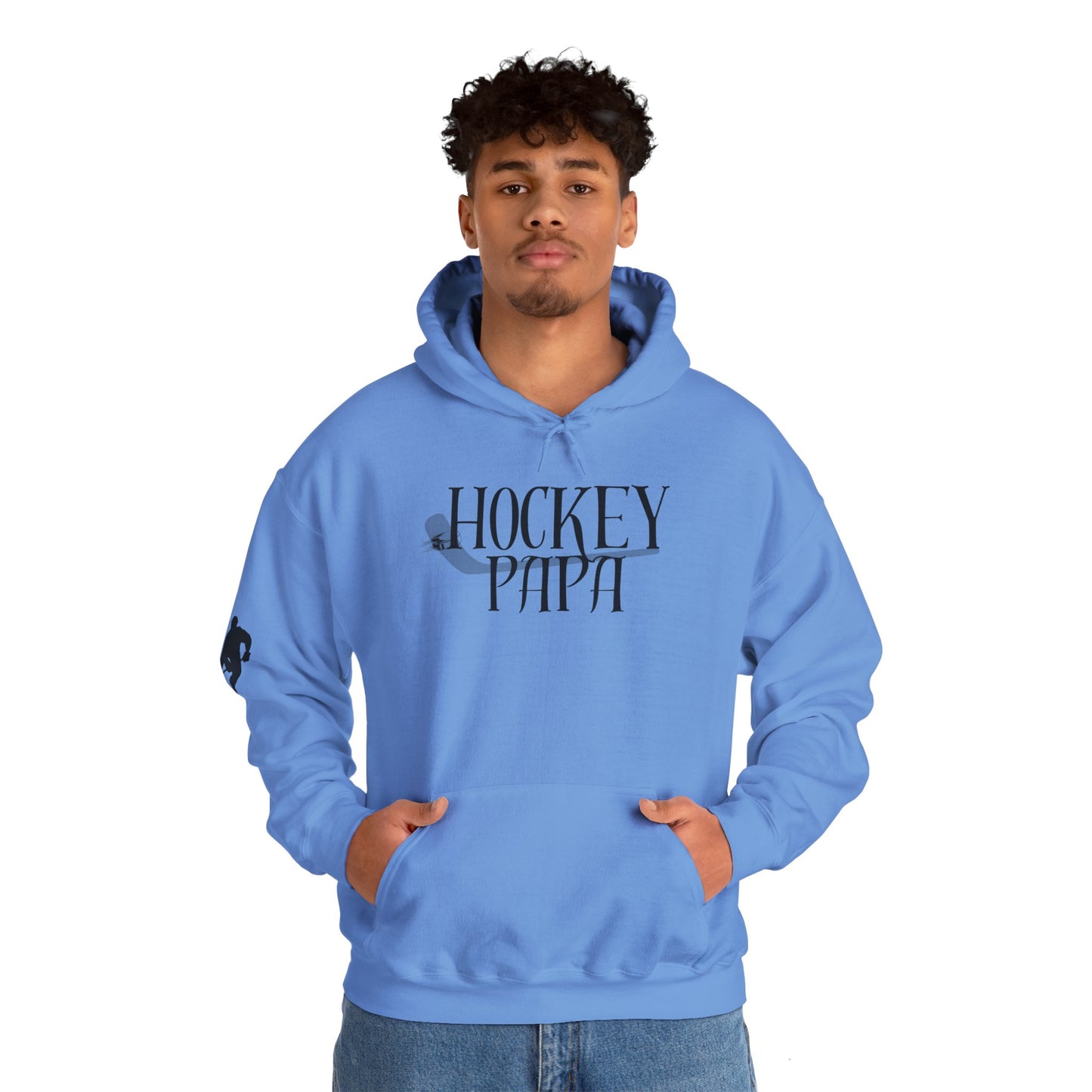 * Custom * Hockey Papa Hooded Sweatshirt - Unisex Heavy Blend