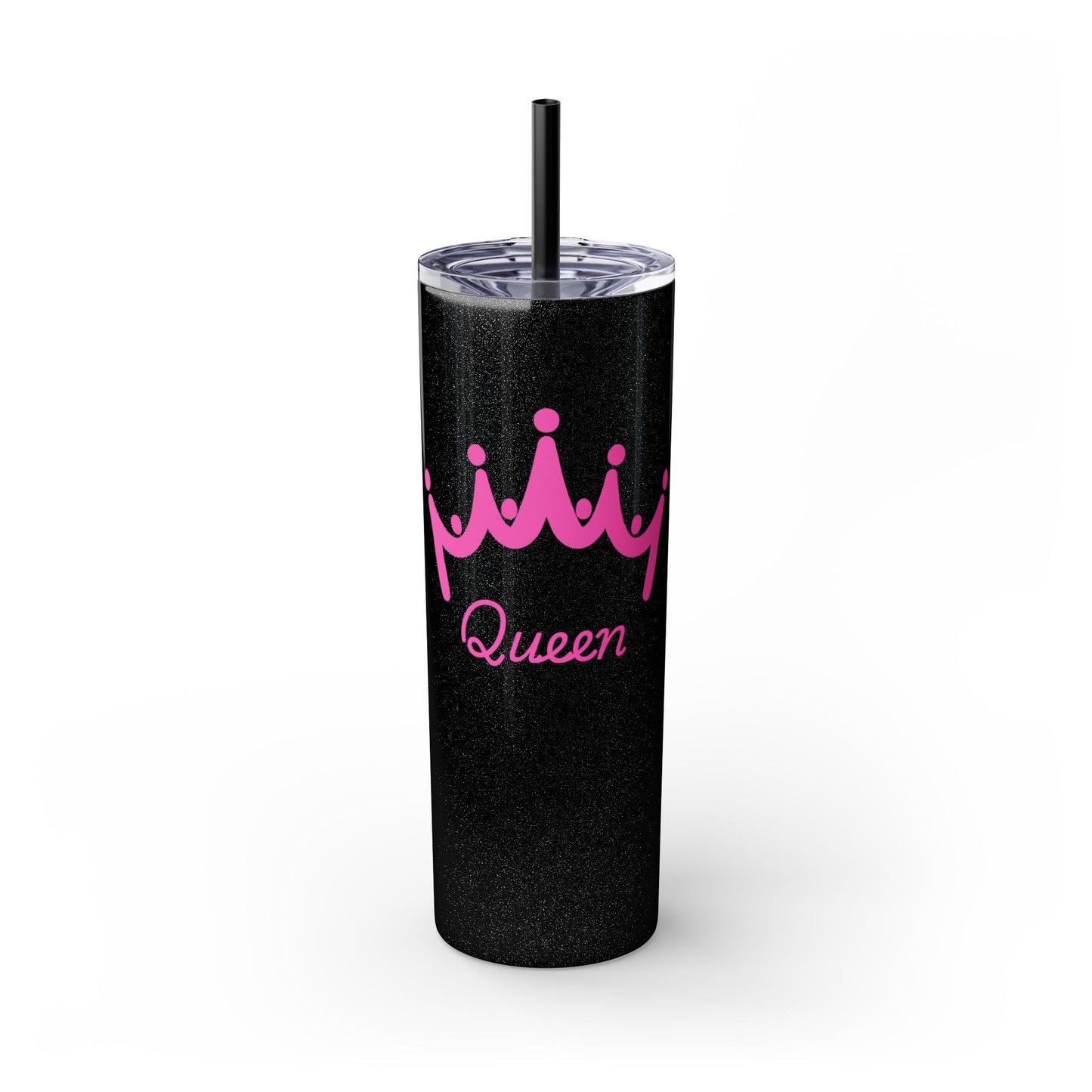 Queen Skinny Tumbler with Straw - 20oz, Perfect for Royal Drinkers, Pageant