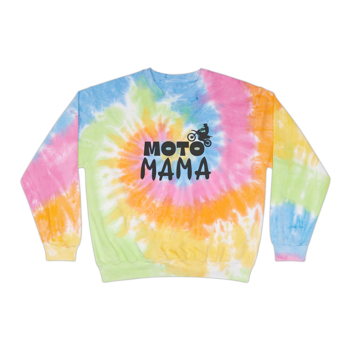 Moto Mama Tie-Dye Sweatshirt - Perfect for Bikers & Moms - Trendy & Comfy Gift