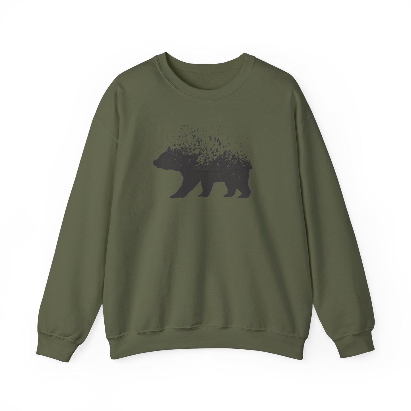 Nature-Inspired Bear Graphic Crewneck Sweatshirt for Adventurers