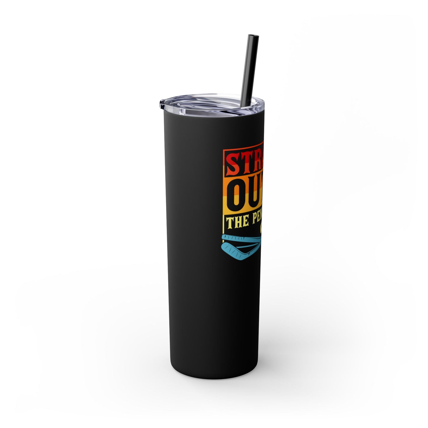 Straight Outta The Penalty Box 20oz Skinny Tumbler with Straw - Fun & Functional Drinkware