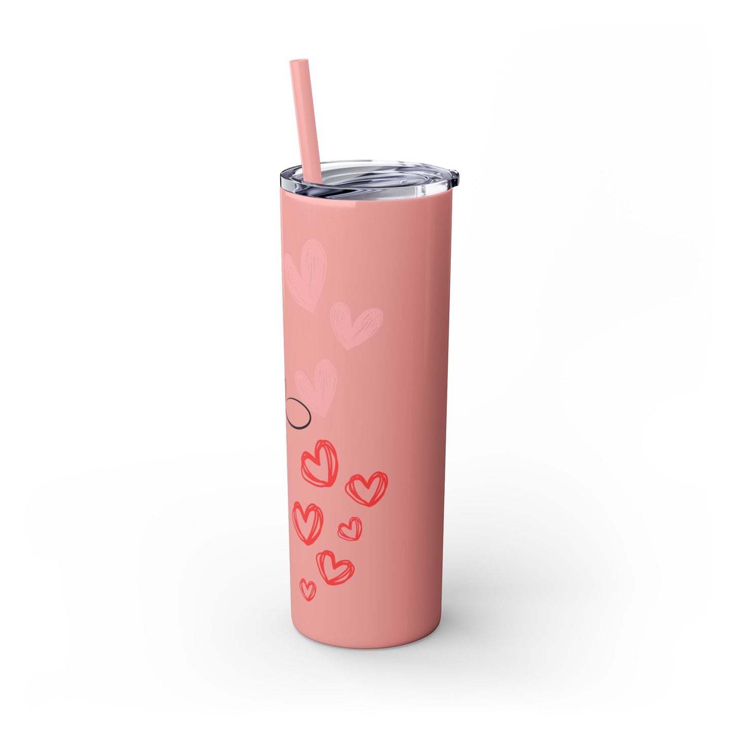 Heartfelt Love Skinny Tumbler with Straw - 20oz - Perfect Gift for Couples & Valentine's Day