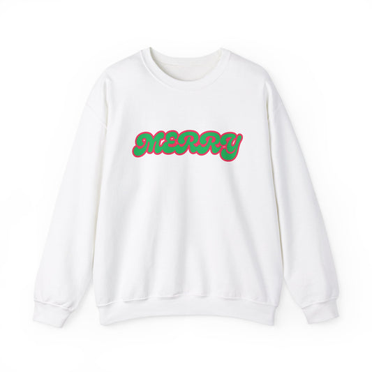 Green MERRY - Unisex Heavy Blend™ Crewneck Sweatshirt