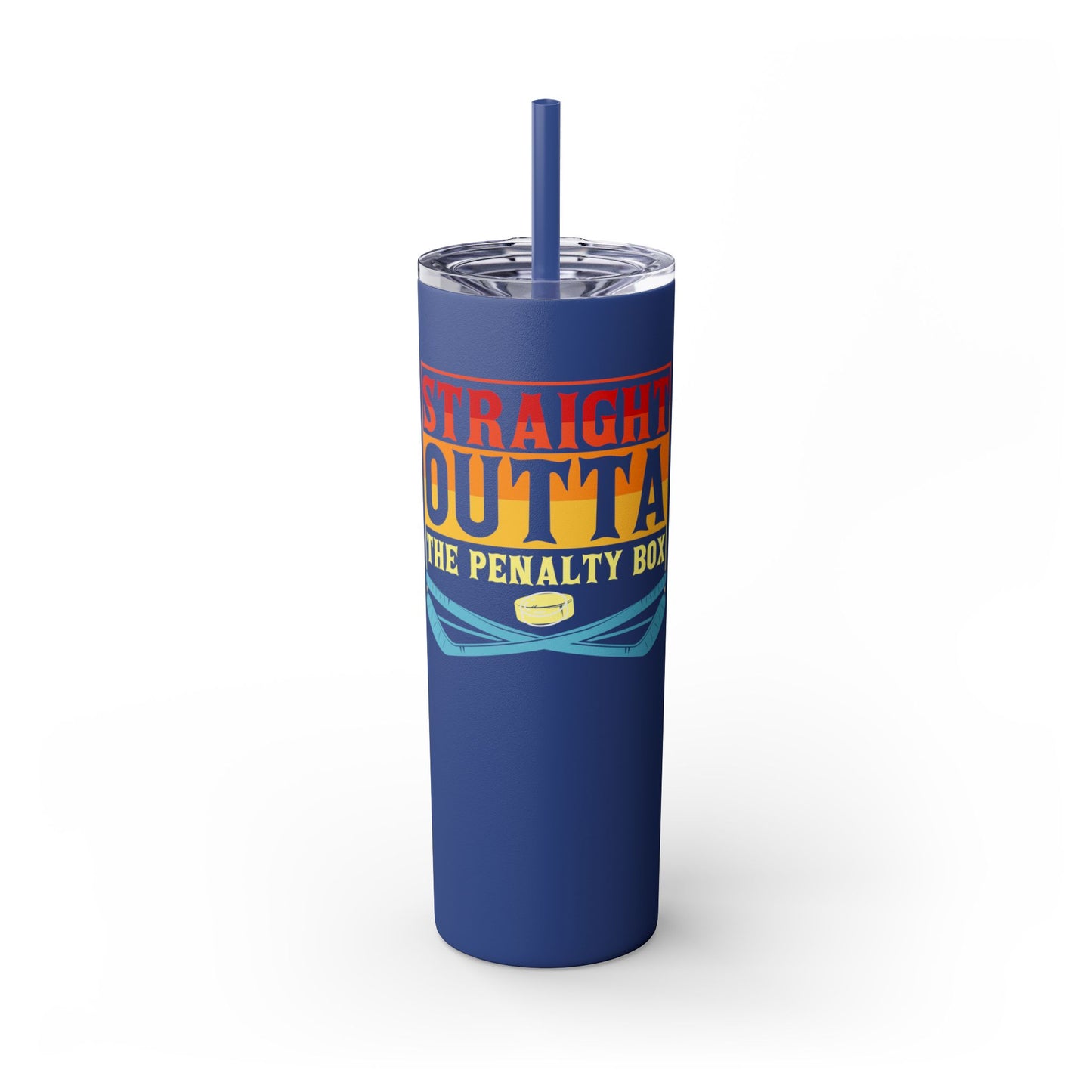 Straight Outta The Penalty Box 20oz Skinny Tumbler with Straw - Fun & Functional Drinkware