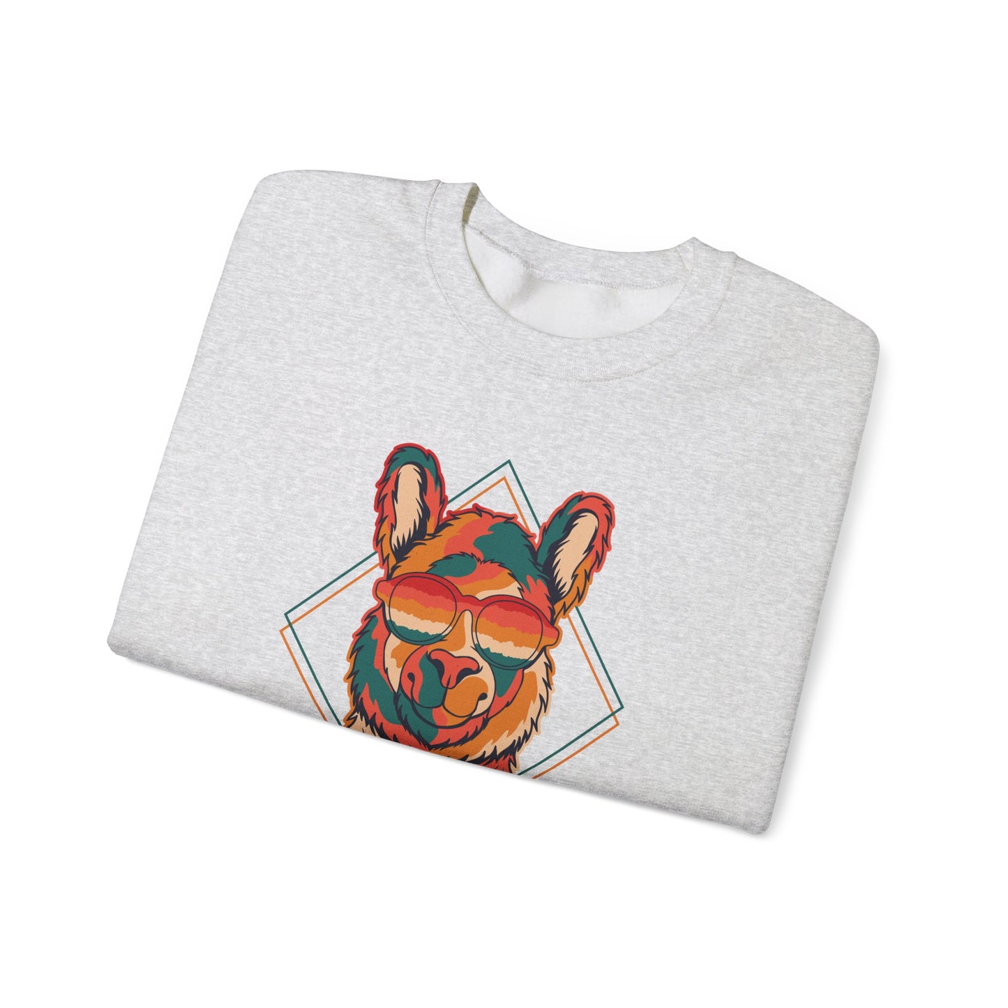 Chic Llama Graphic Crewneck Sweatshirt for Animal Lovers