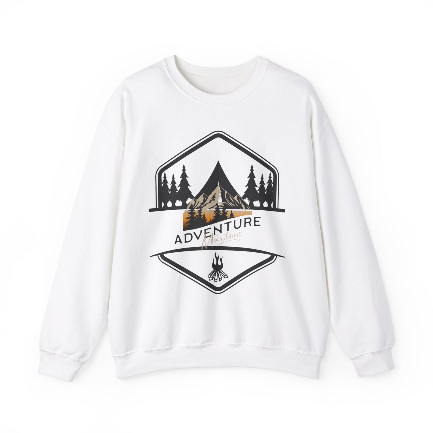 Adventure Awaits Unisex Heavy Blend™ Crewneck Sweatshirt - Perfect for Outdoor Enthusiasts