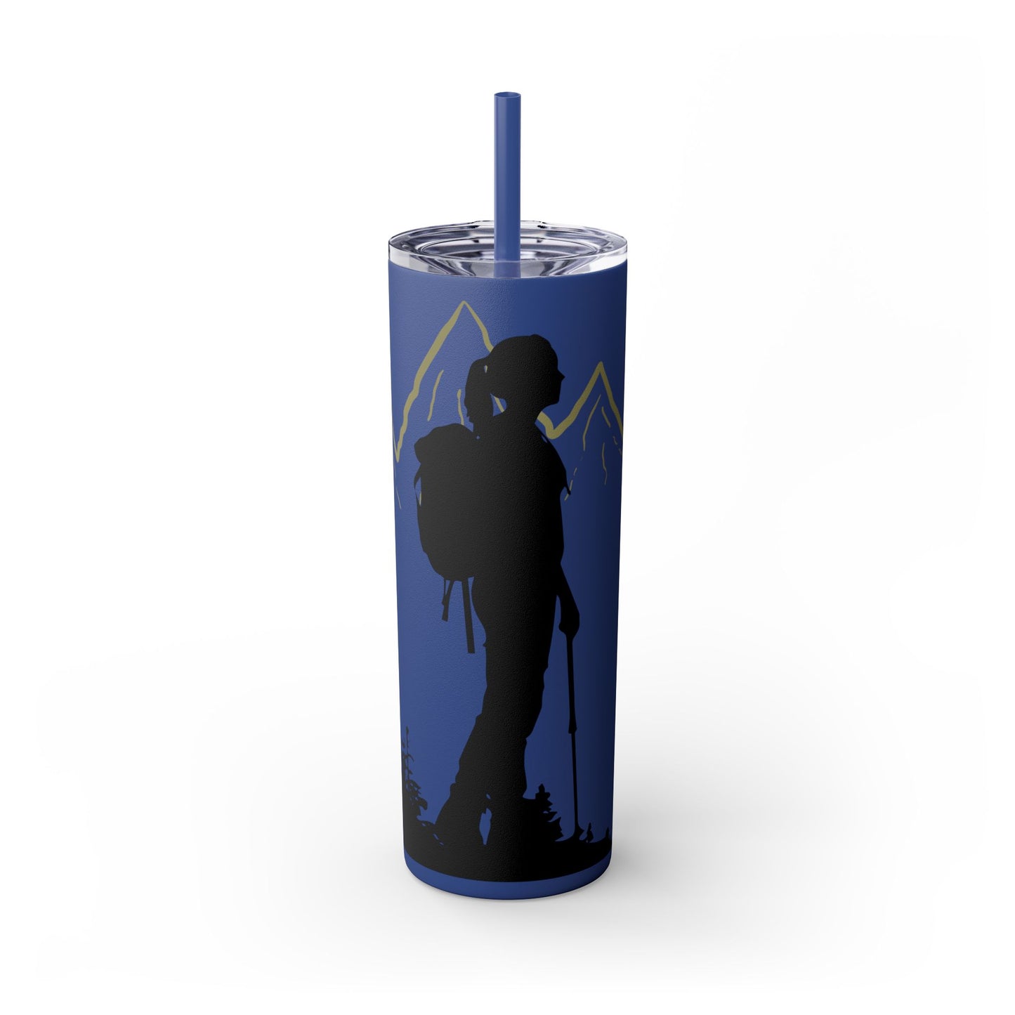 Adventure Awaits Skinny Tumbler with Straw - 20oz Hiking Design
