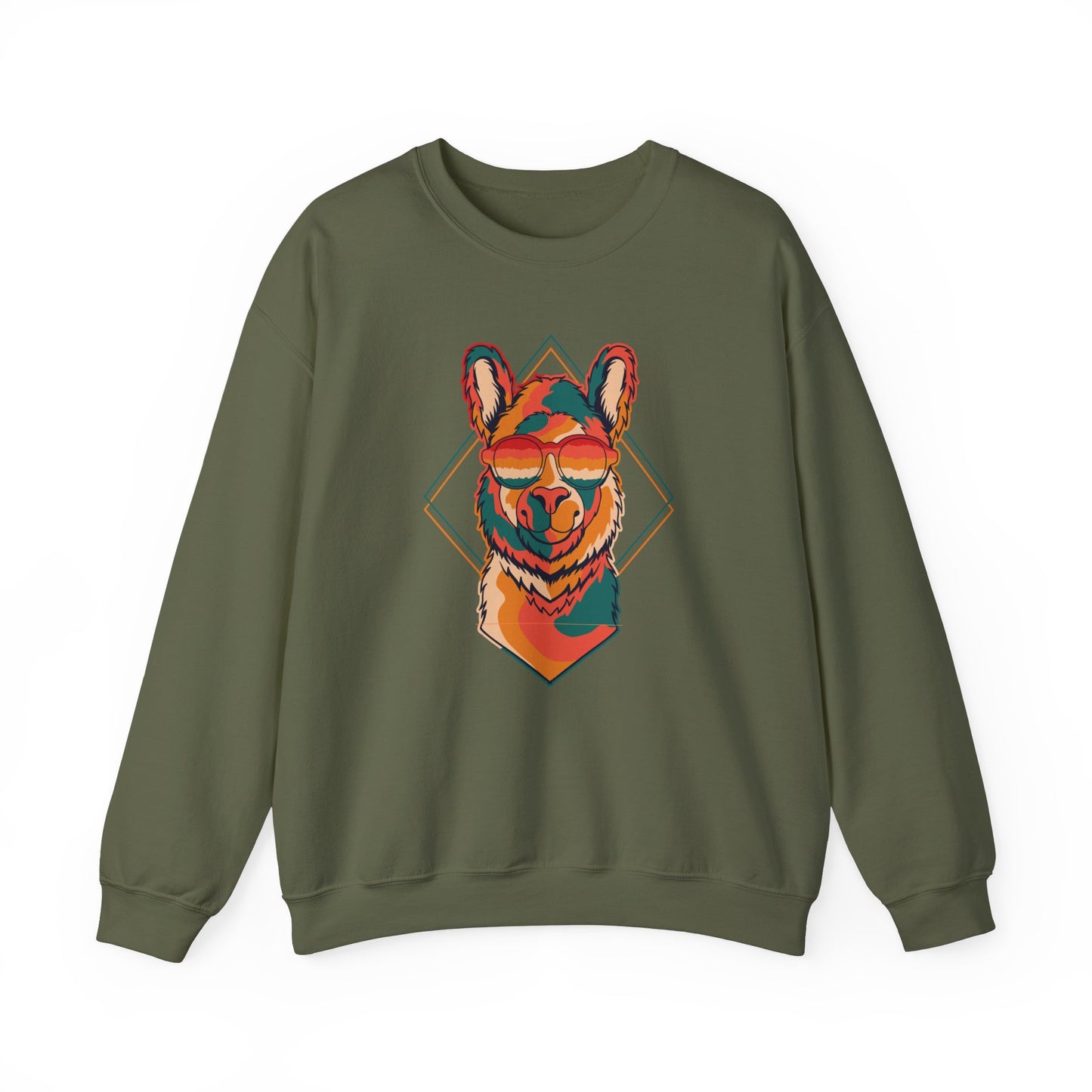 Chic Llama Graphic Crewneck Sweatshirt for Animal Lovers