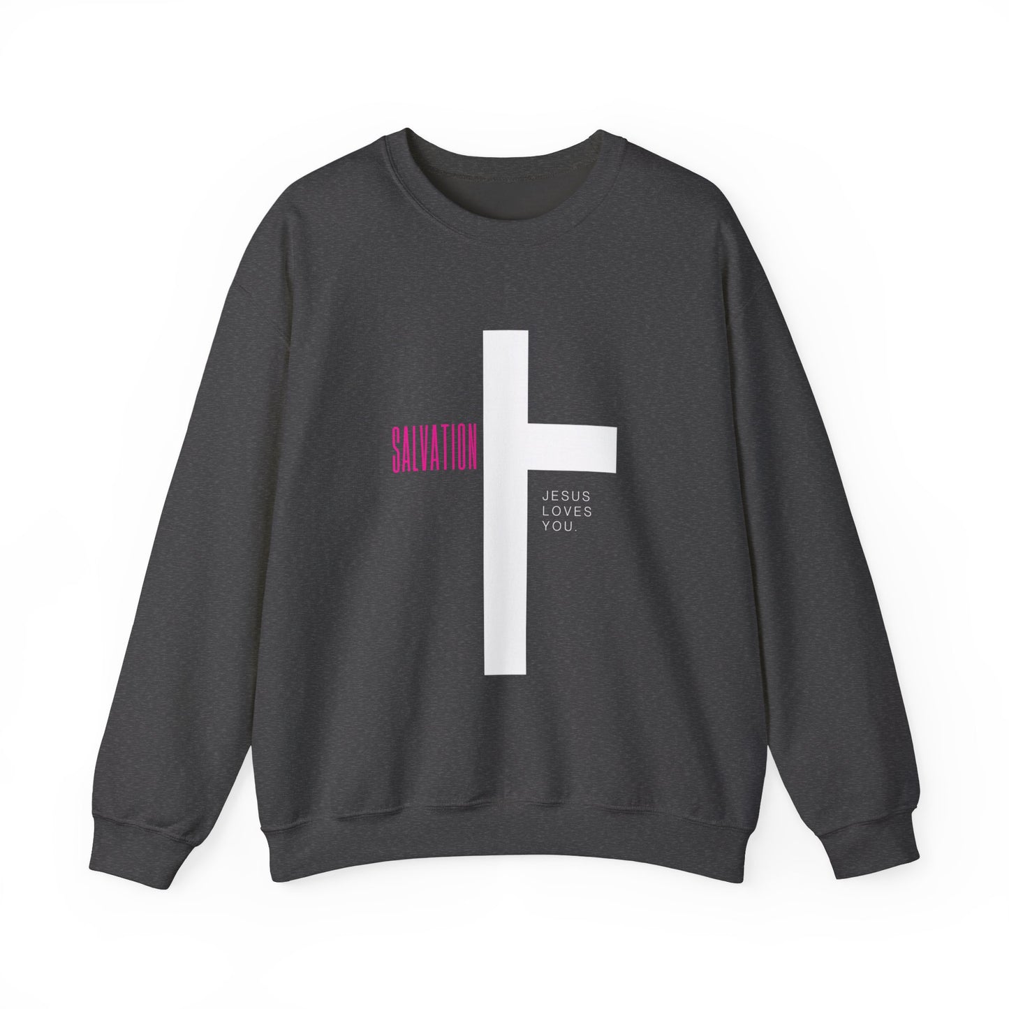 Faith Inspired Unisex Crewneck Sweatshirt - 'Jesus Loves You' & Salvation Design