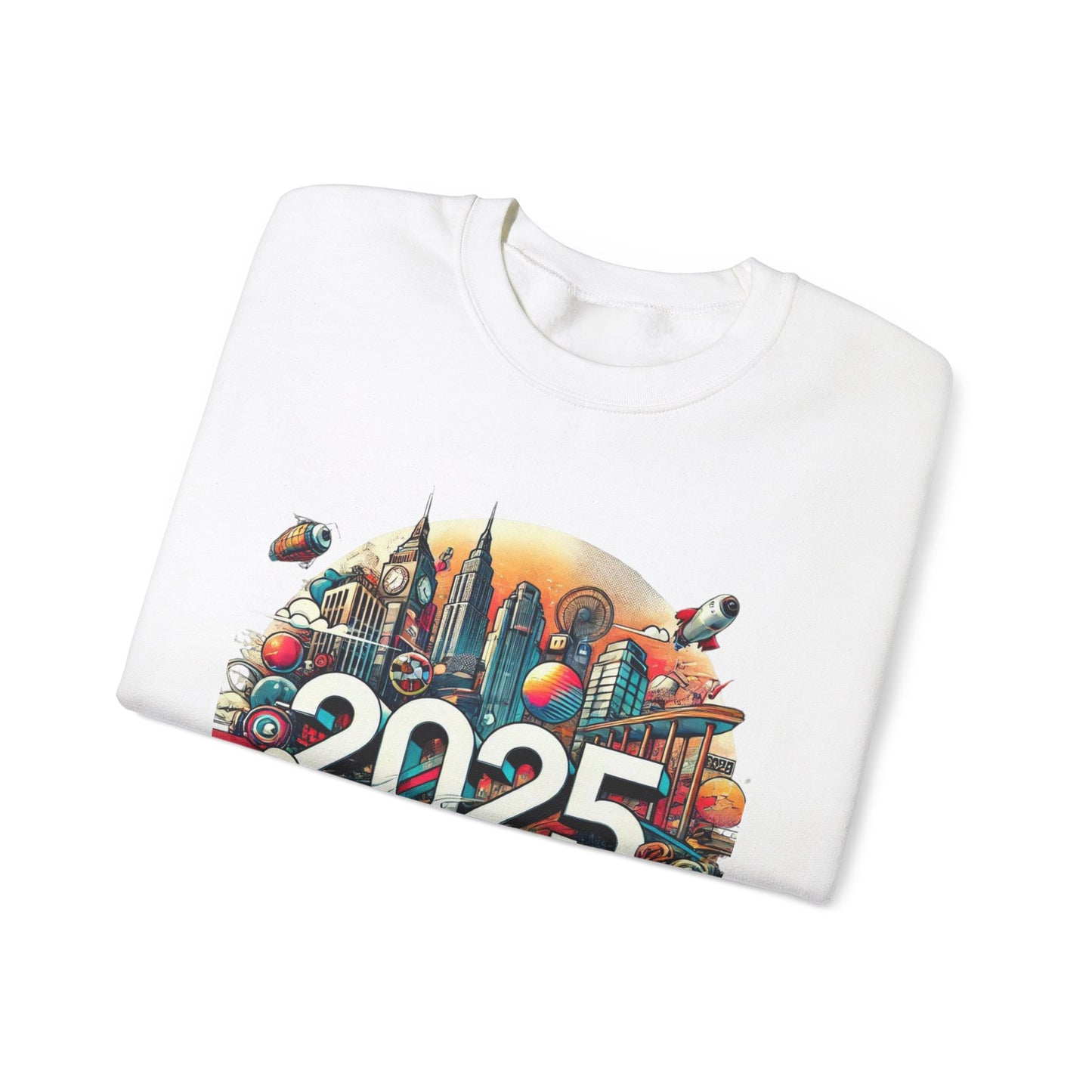 New Years Retro 2025 Crewneck Sweatshirt - Unisex Heavy Blend