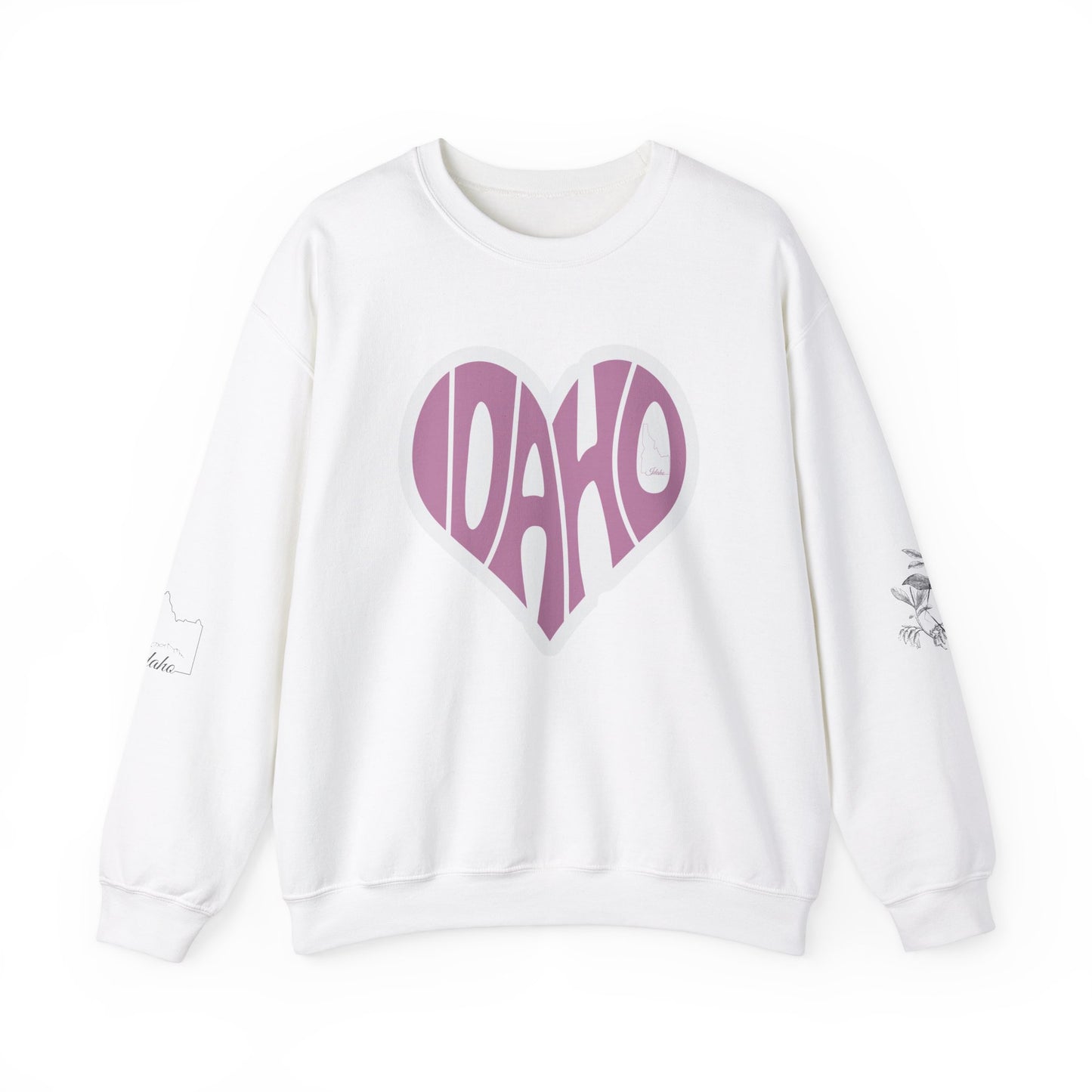 Idaho Love Unisex Crewneck Sweatshirt - Cozy Heart Design for Warm Moments