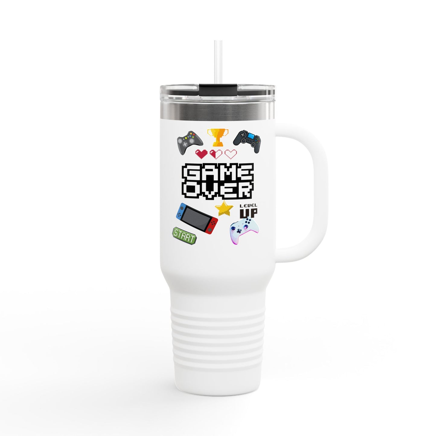 Game Over Insulated Travel Mug - 40oz for Gamers