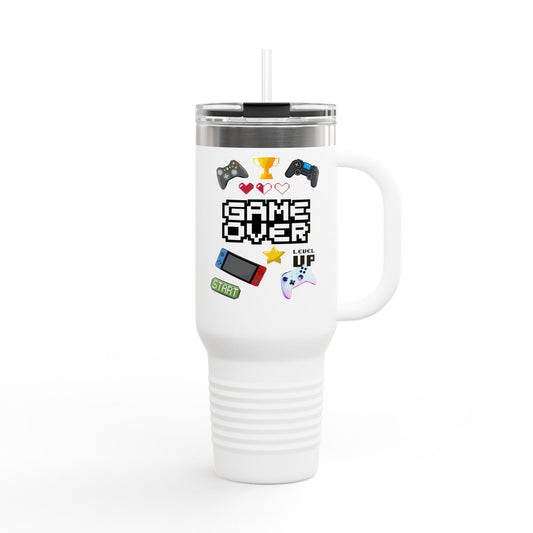 Game Over Insulated Travel Mug - 40oz for Gamers