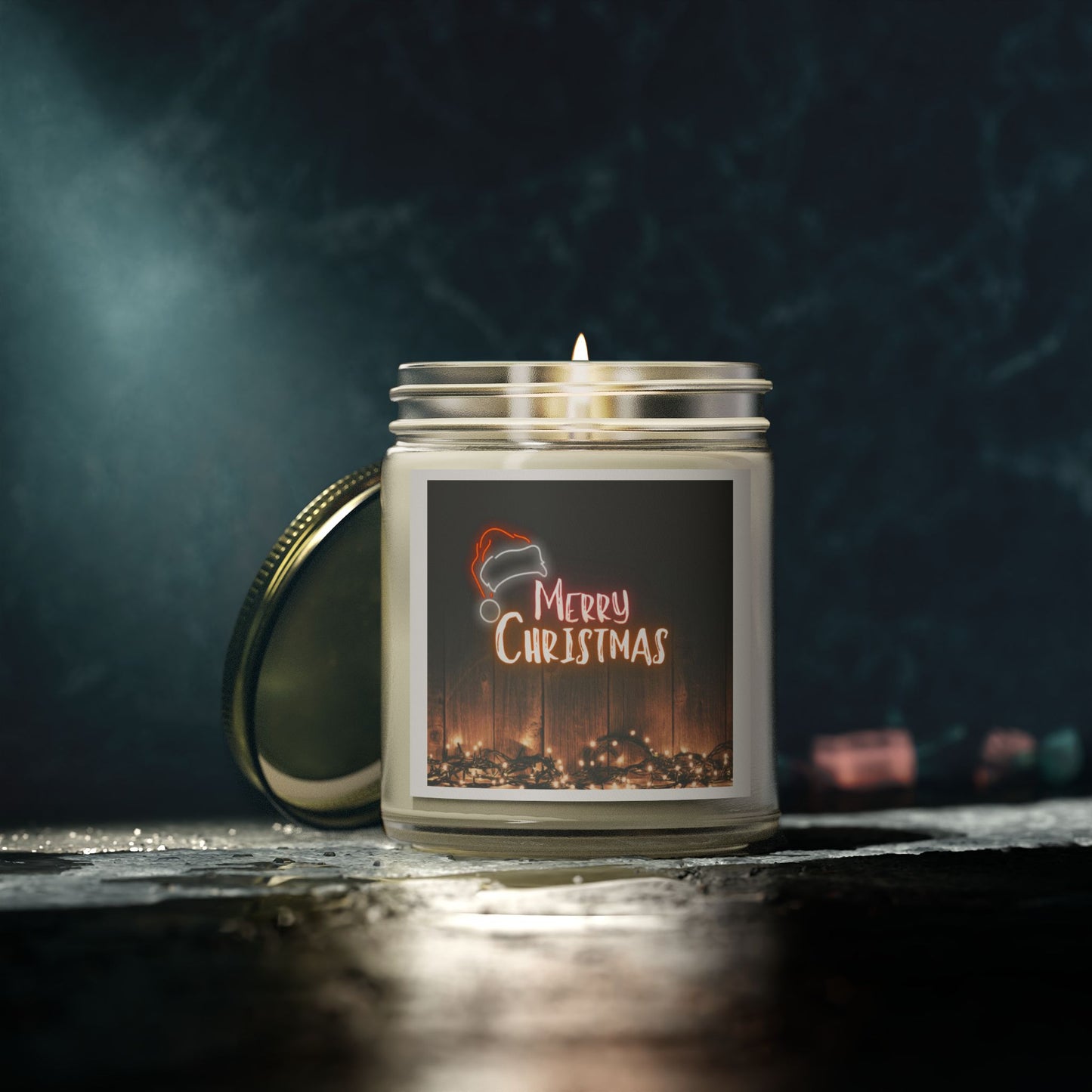 Merry Christmas Scented Candles - Coconut Apricot Wax (4oz, 9oz)