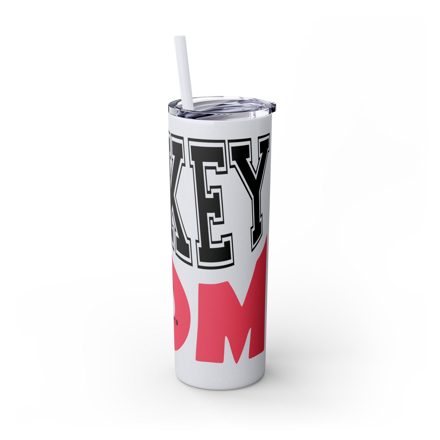 Personalized Hockey Mom Skinny Tumbler with Straw - 20oz, Perfect for Sports Fans