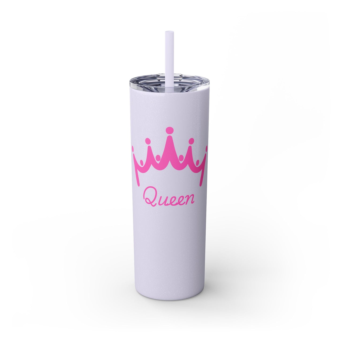 Queen Skinny Tumbler with Straw - 20oz, Perfect for Royal Drinkers, Pageant