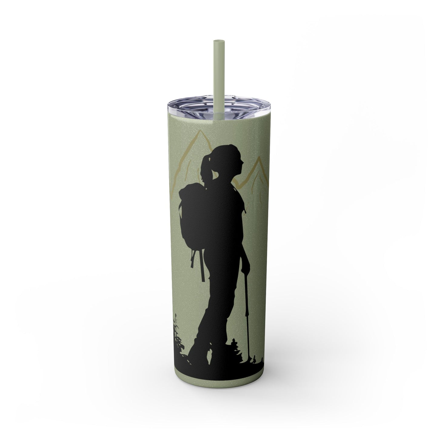 Adventure Awaits Skinny Tumbler with Straw - 20oz Hiking Design