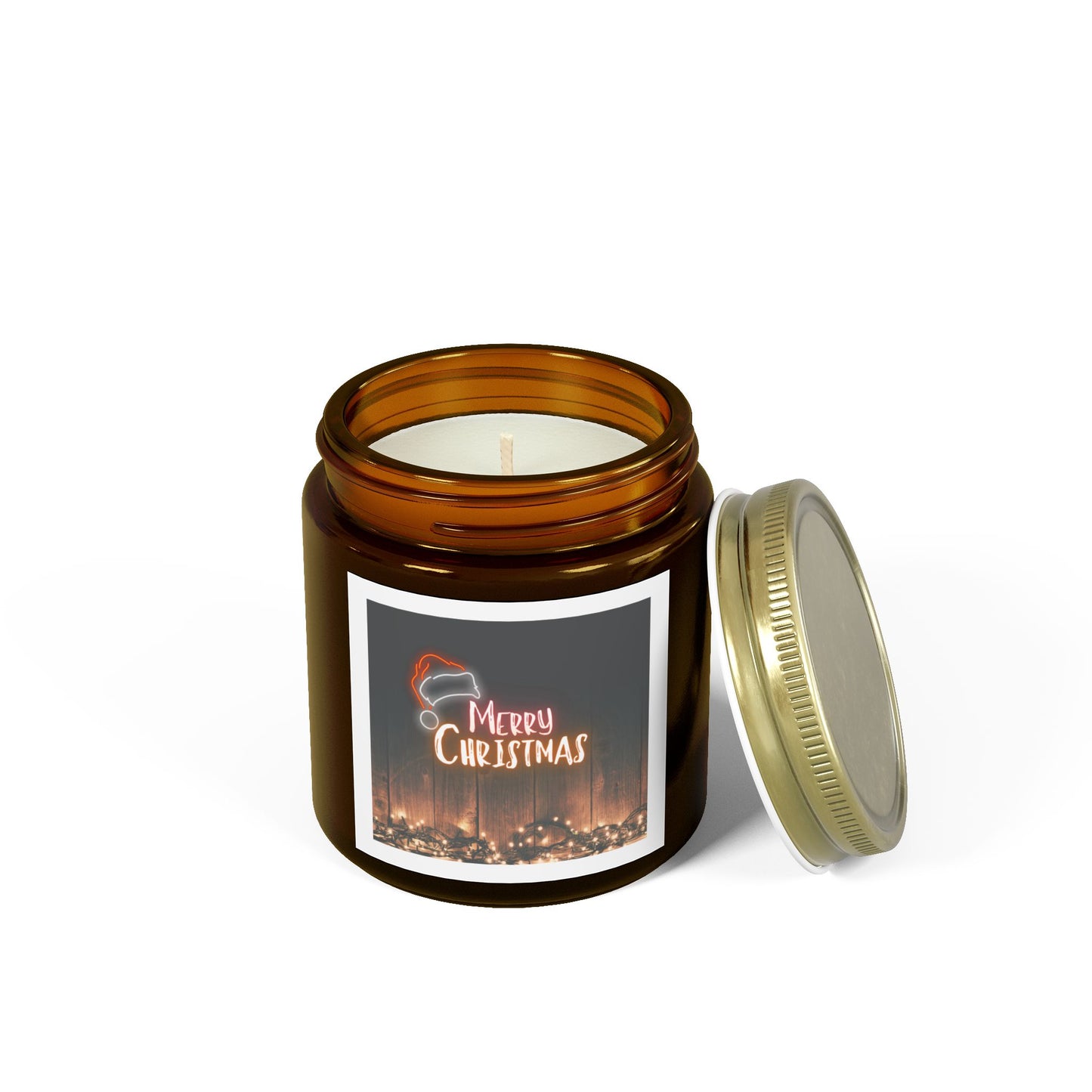 Merry Christmas Scented Candles - Coconut Apricot Wax (4oz, 9oz)