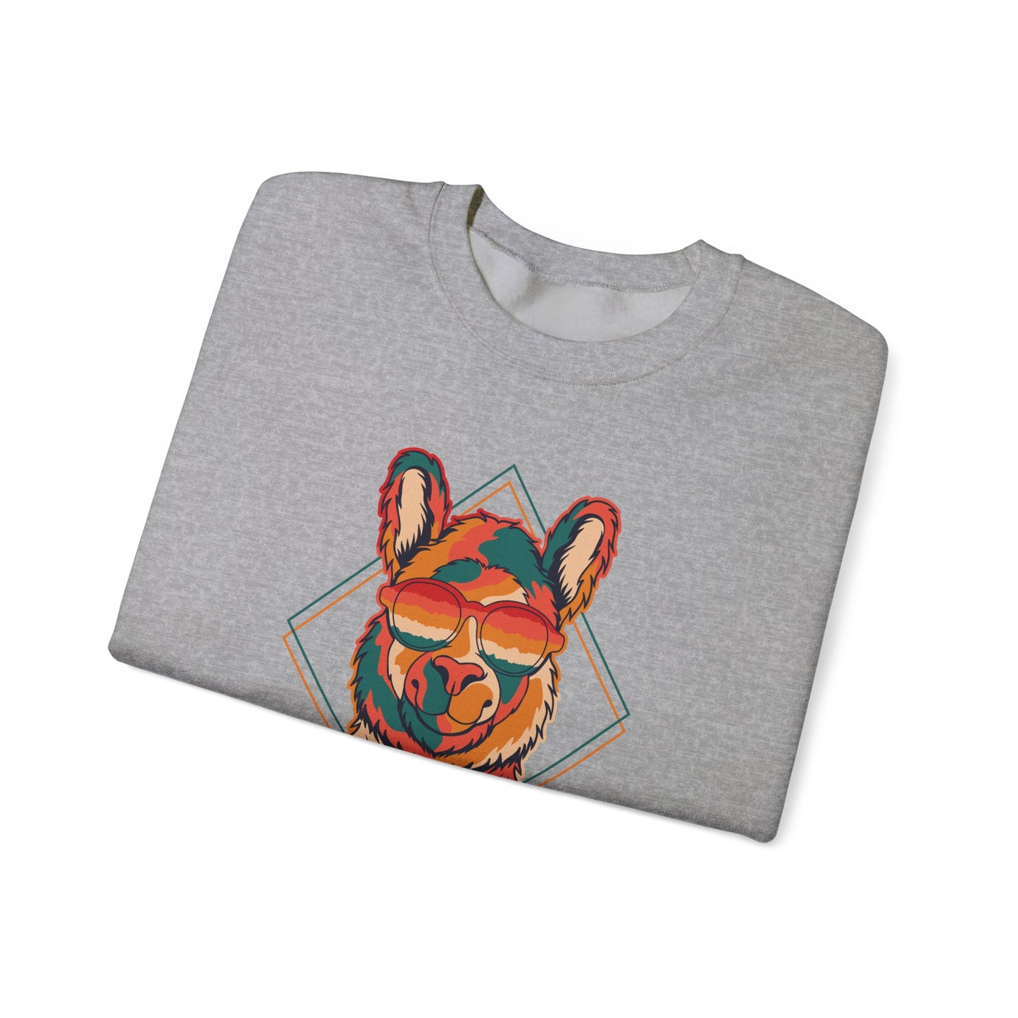 Chic Llama Graphic Crewneck Sweatshirt for Animal Lovers