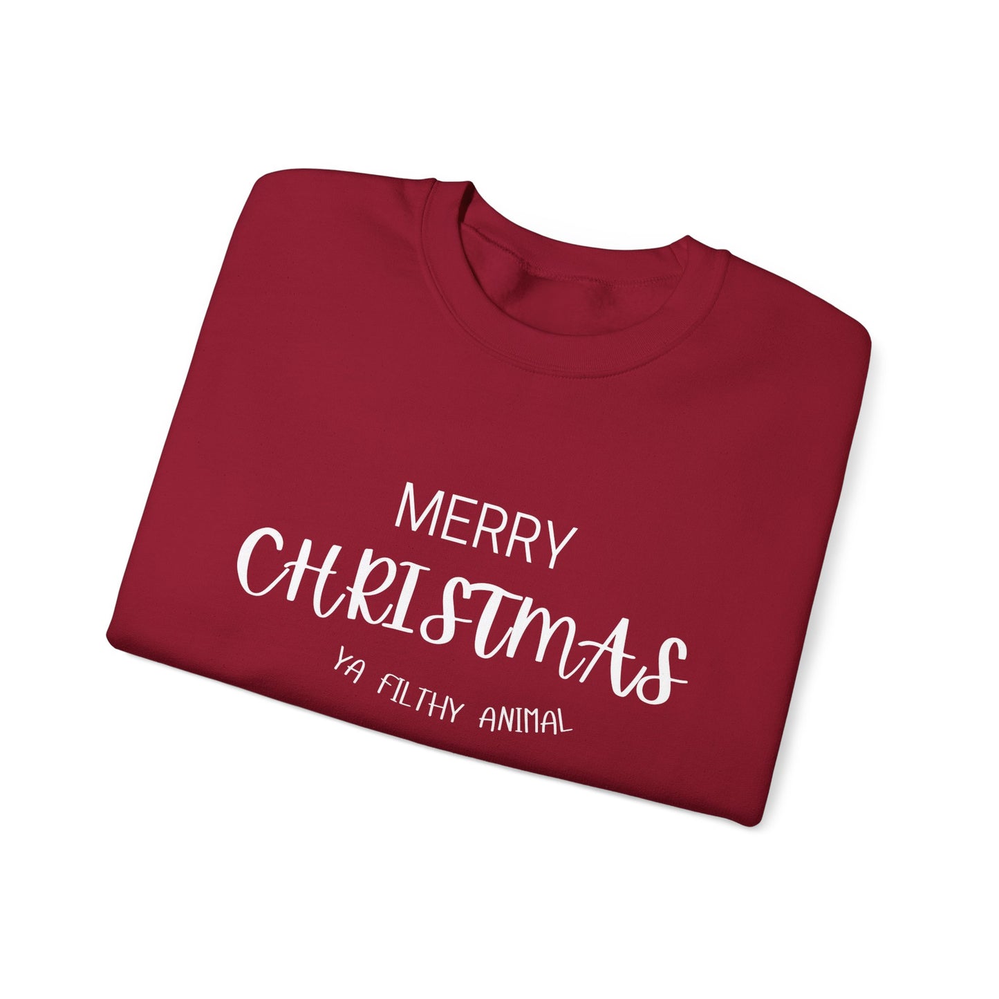 Merry Christmas Ya Filthy Animal Sweatshirt | Unisex Heavy Blend™ Crewneck