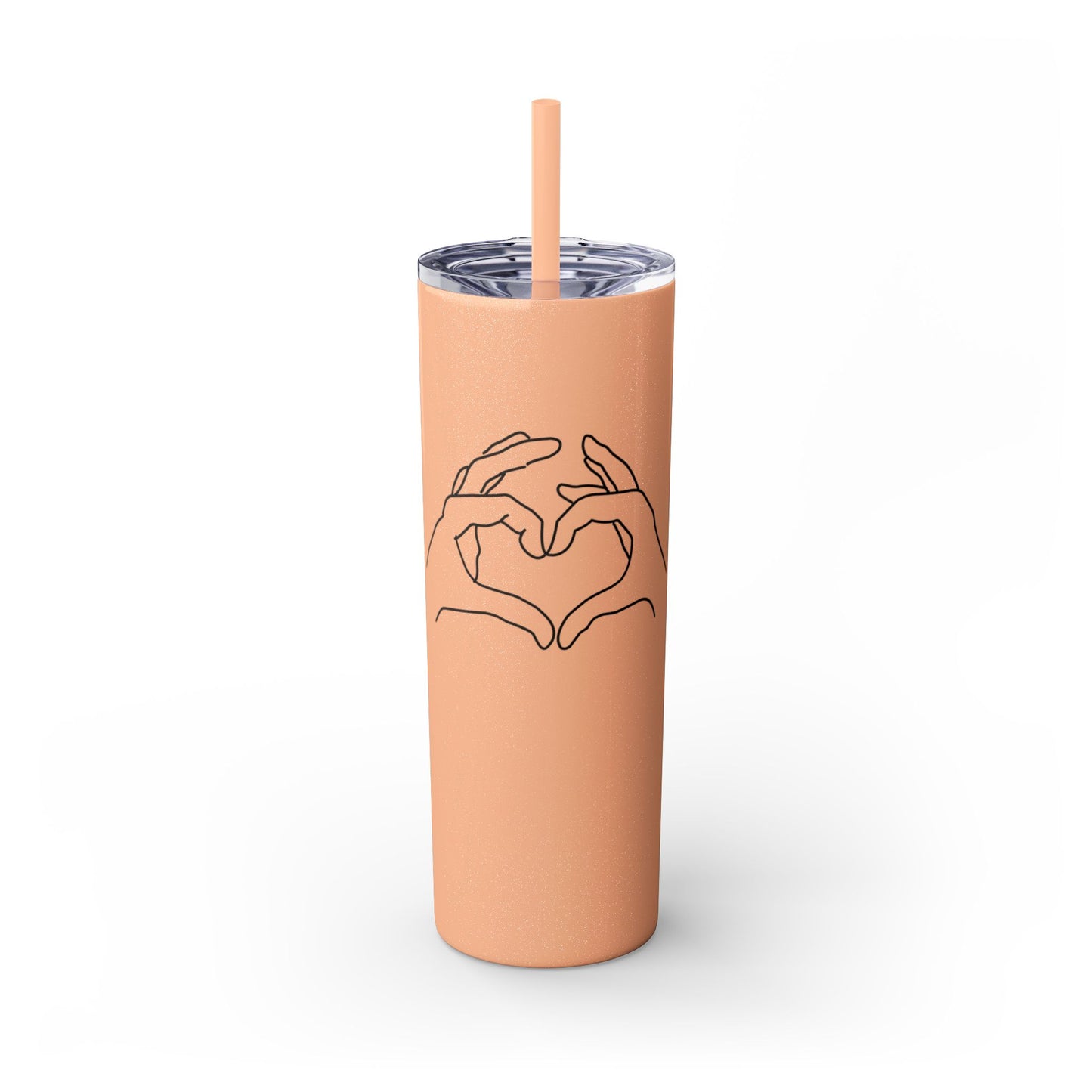 Love Hands Skinny Tumbler with Straw - 20oz | Cute & Stylish Drinkware