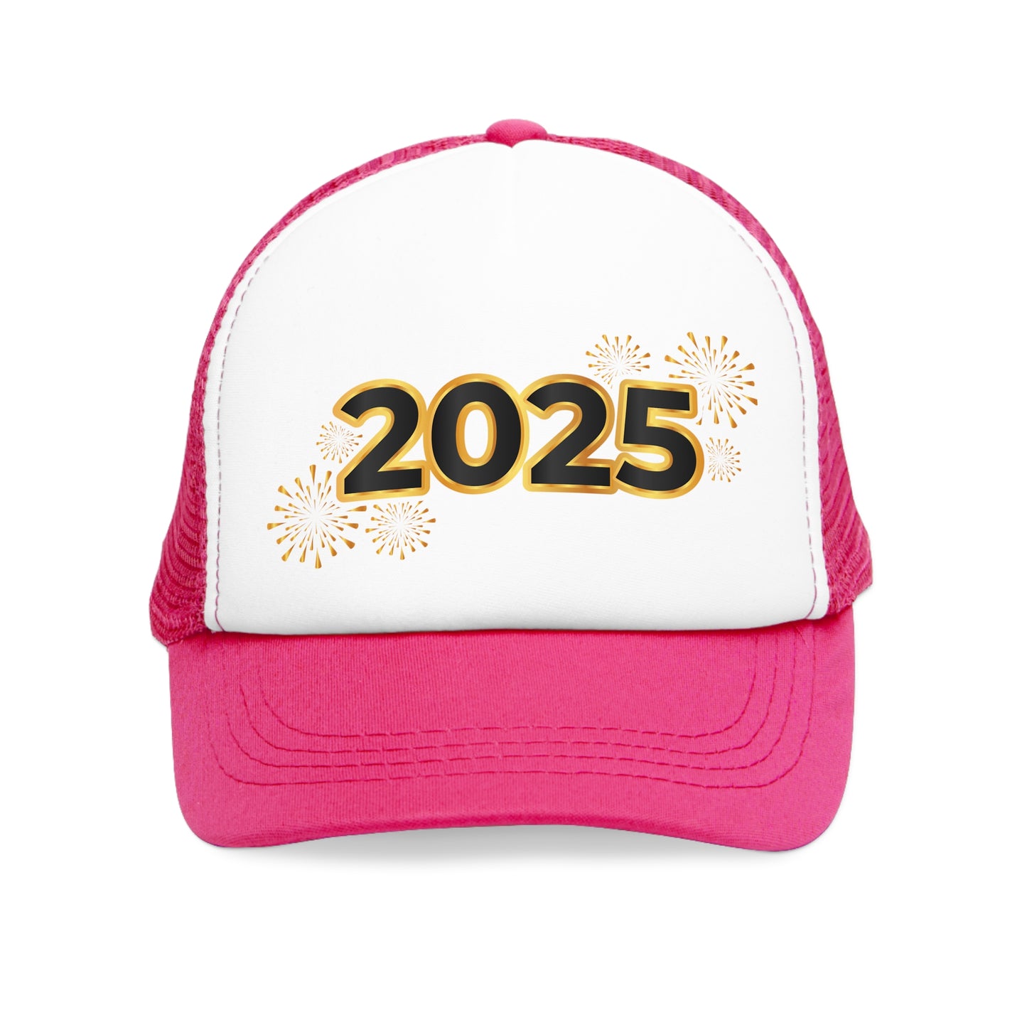 New Years - Celebrate 2025 Mesh Cap with Sparkling Fireworks