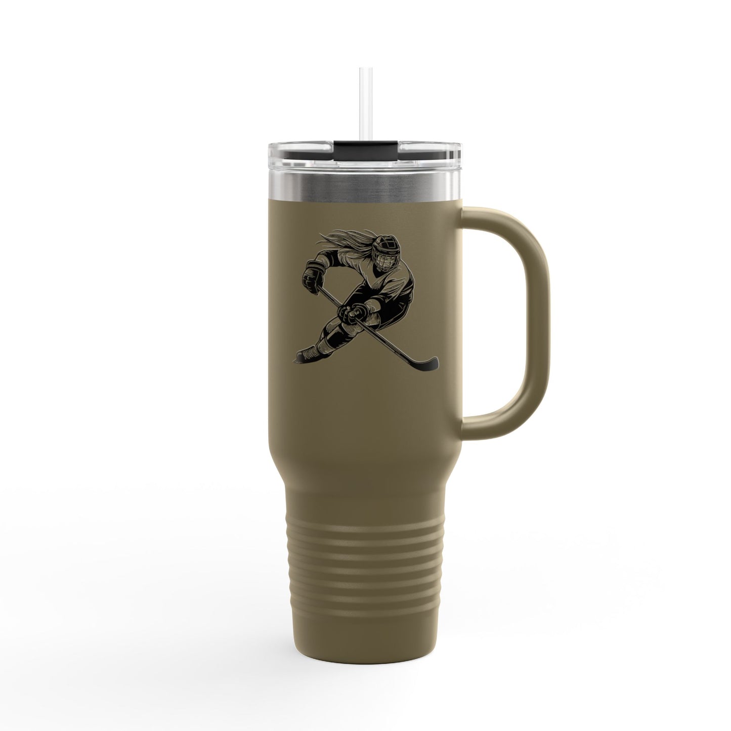 Hockey-Themed Insulated Travel Mug - 40oz Stainless Steel - Perfect for Sports Fans